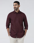 Cherry Lacquer Linen Solid Shirt - Salmon