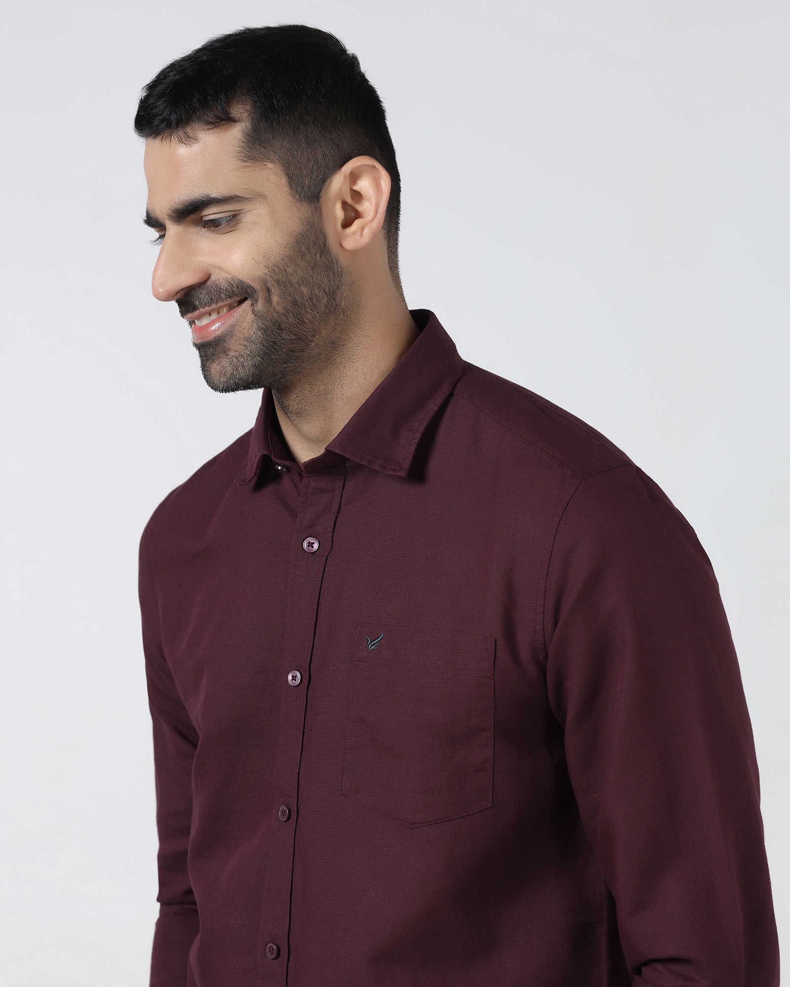 Cherry Lacquer Linen Solid Shirt - Salmon