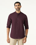 Cherry Lacquer Linen Solid Shirt - Salmon