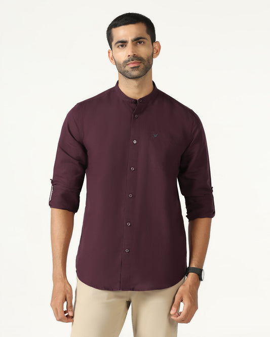 Cherry Lacquer Linen Solid Shirt - Salmon