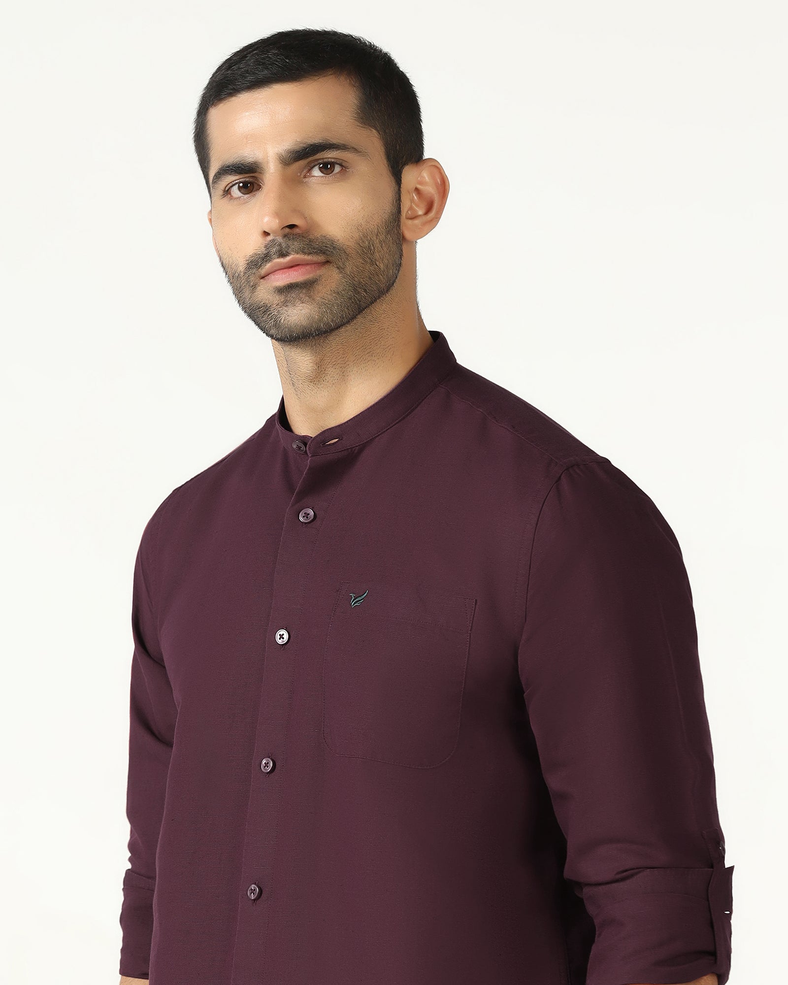 Cherry Lacquer Linen Solid Shirt - Salmon