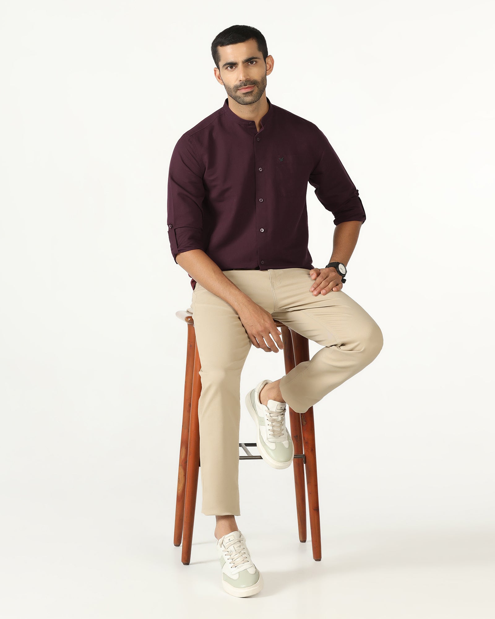 Cherry Lacquer Linen Solid Shirt - Salmon