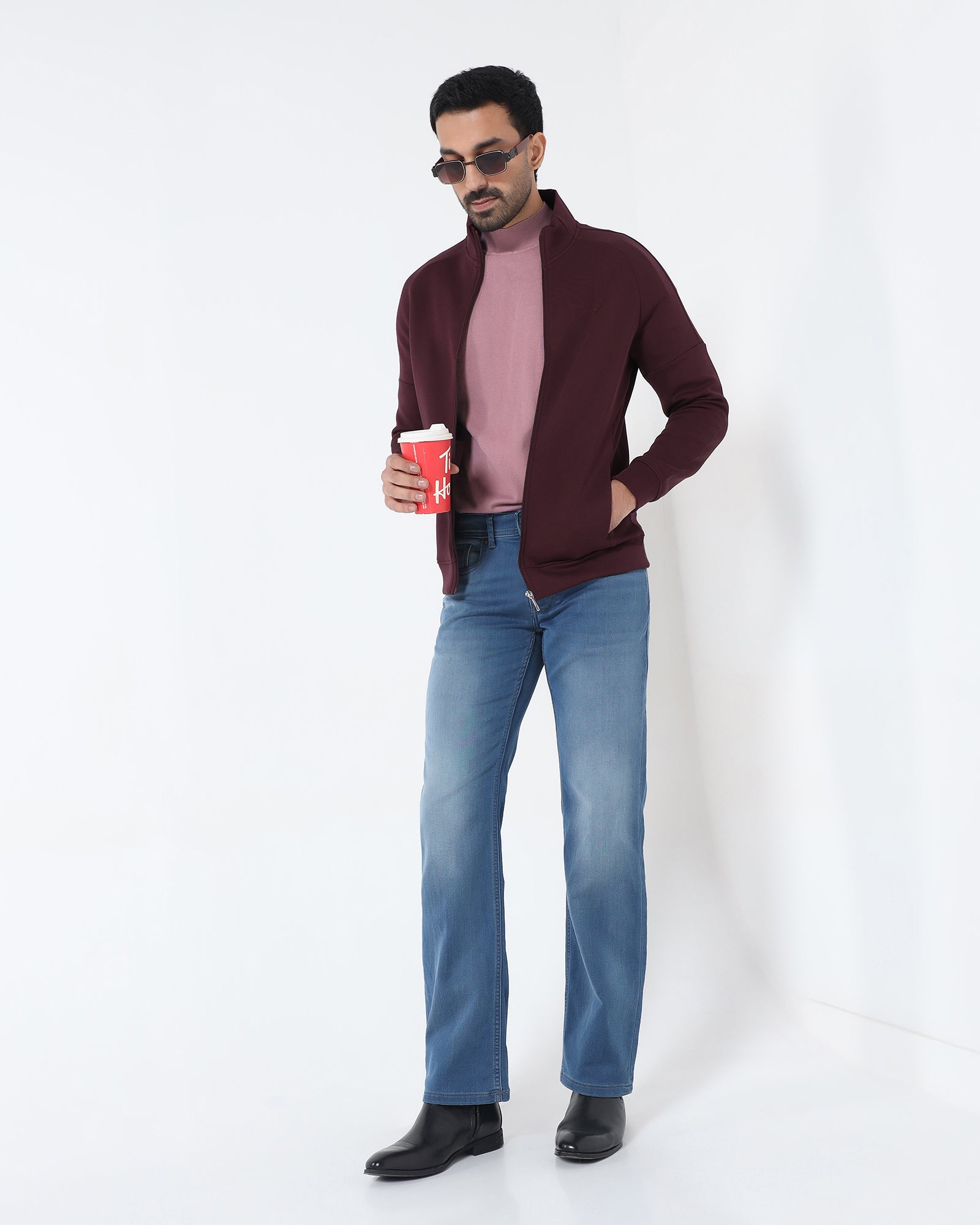 Cherry Lacquer Solid Sweatshirt - Decy