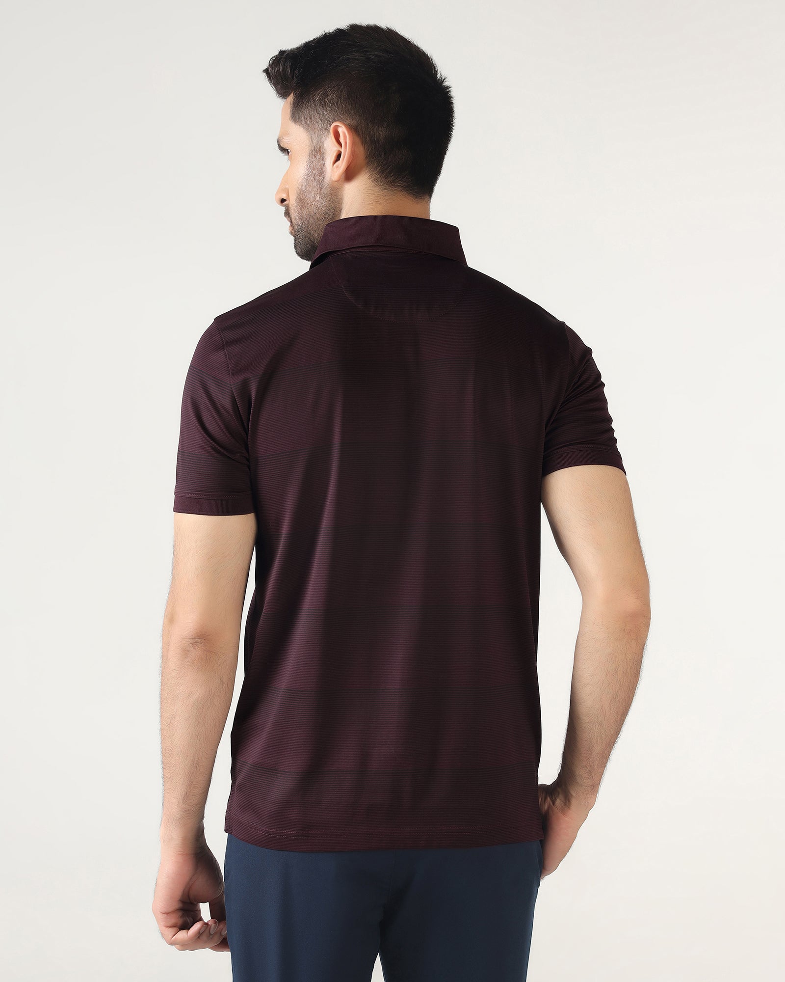 Cherry Lacquer Stripe Polo - Tip