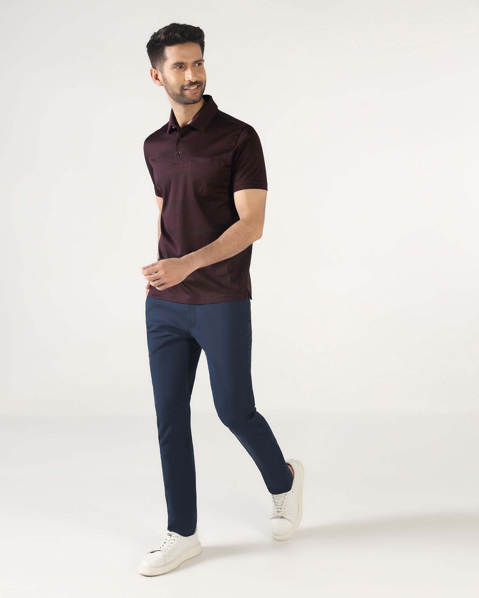 Cherry Lacquer Stripe Polo - Tip