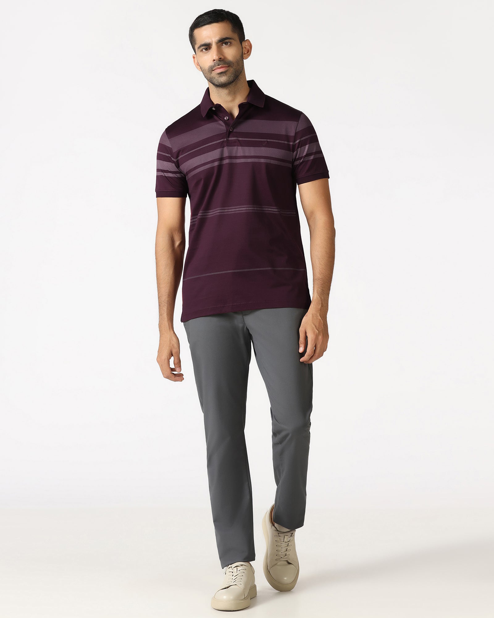 Cherry Lacquer Stripe Polo - Tuck