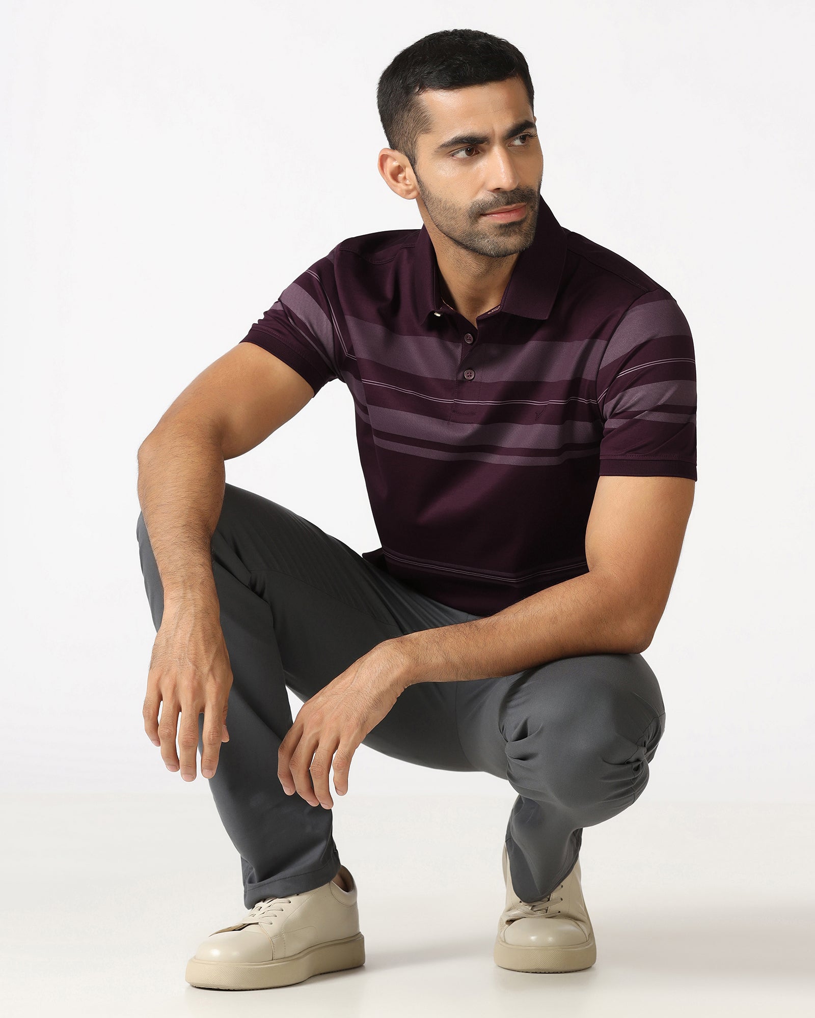 Cherry Lacquer Stripe Polo - Tuck