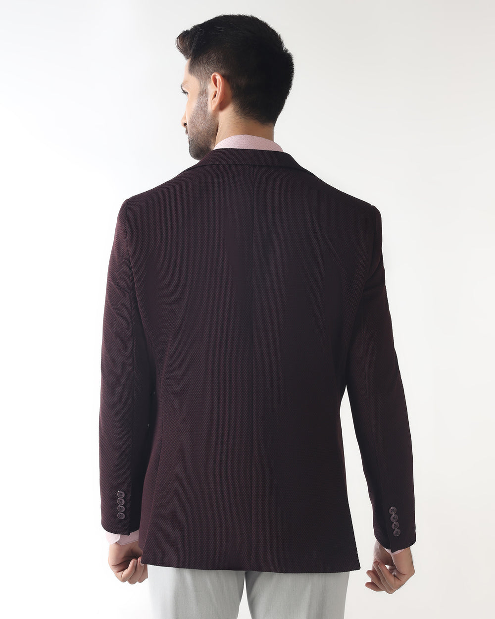 Cherry Lacquer Textured Blazers - Campari
