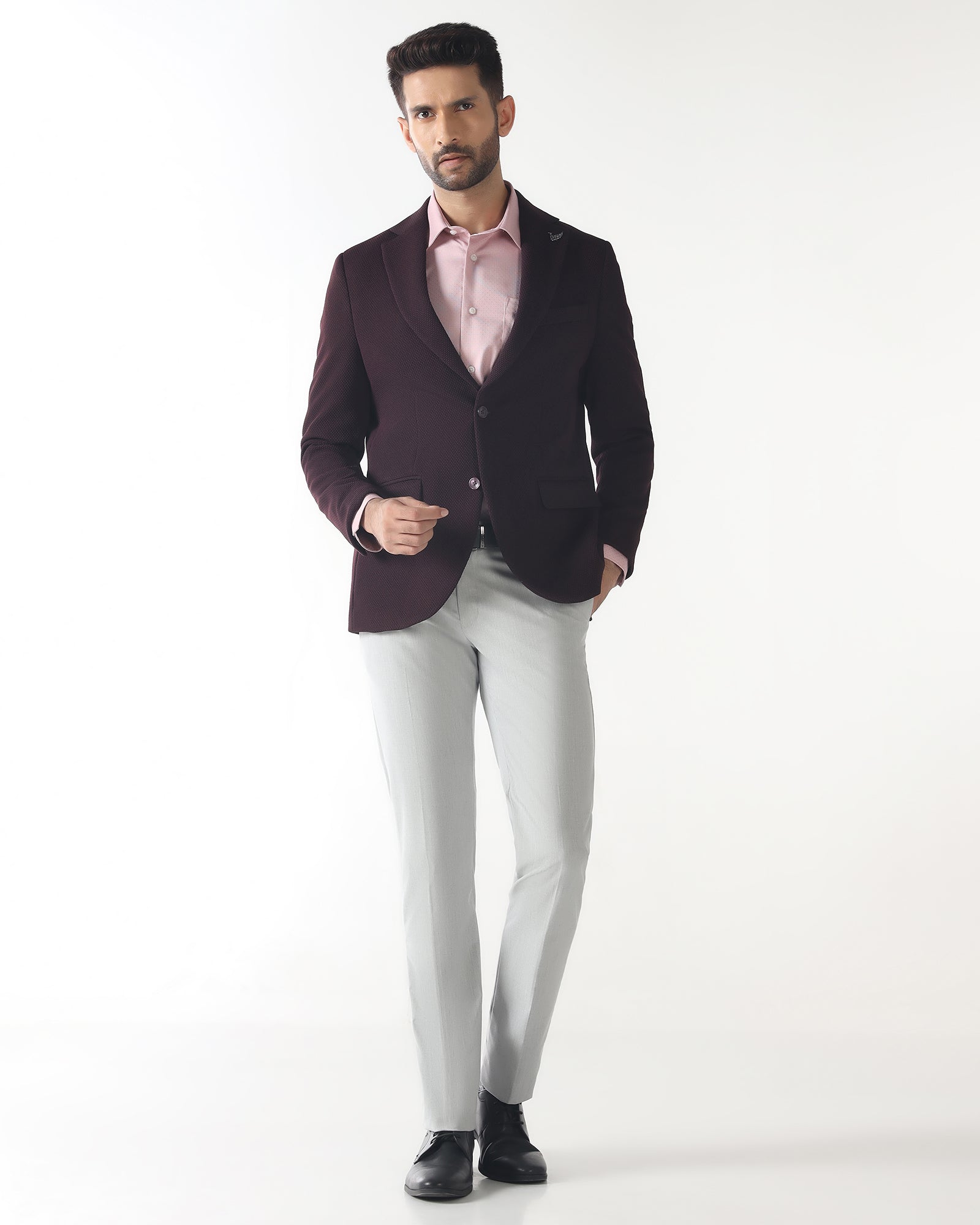 Cherry Lacquer Textured Blazer - Campari