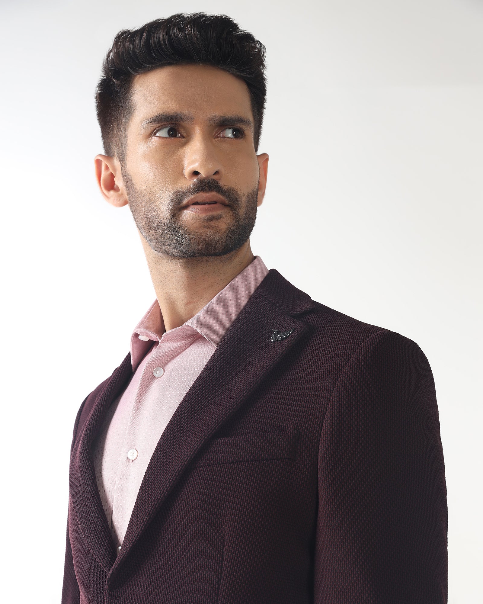 Cherry Lacquer Textured Blazer - Campari