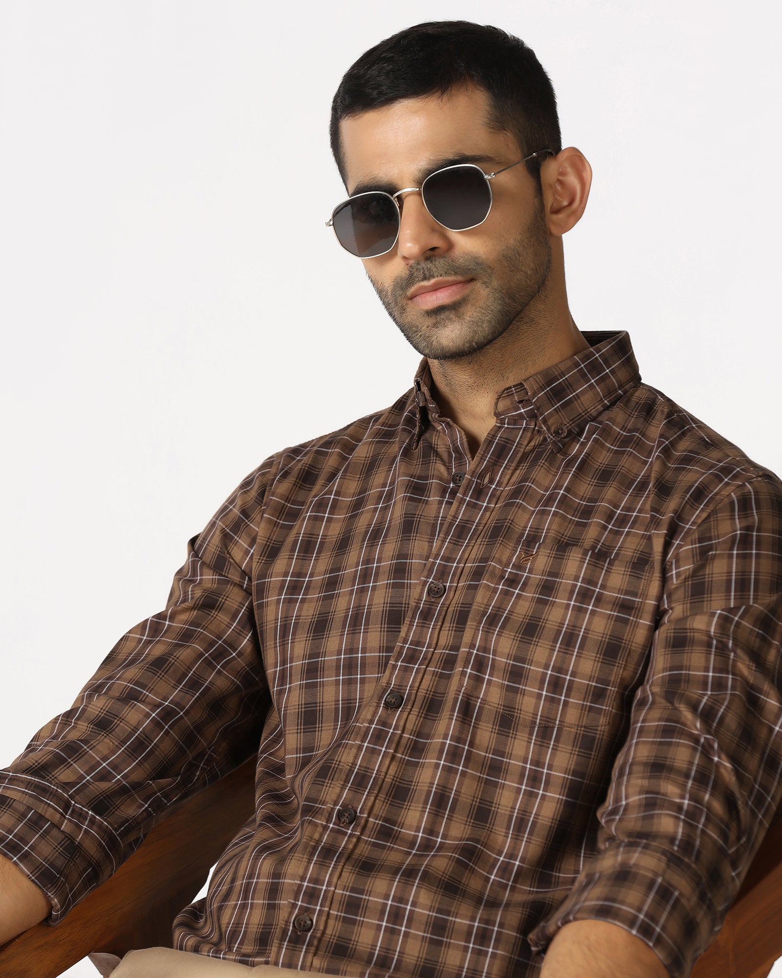 Chocolate Sauce Check Shirt - Yahiko