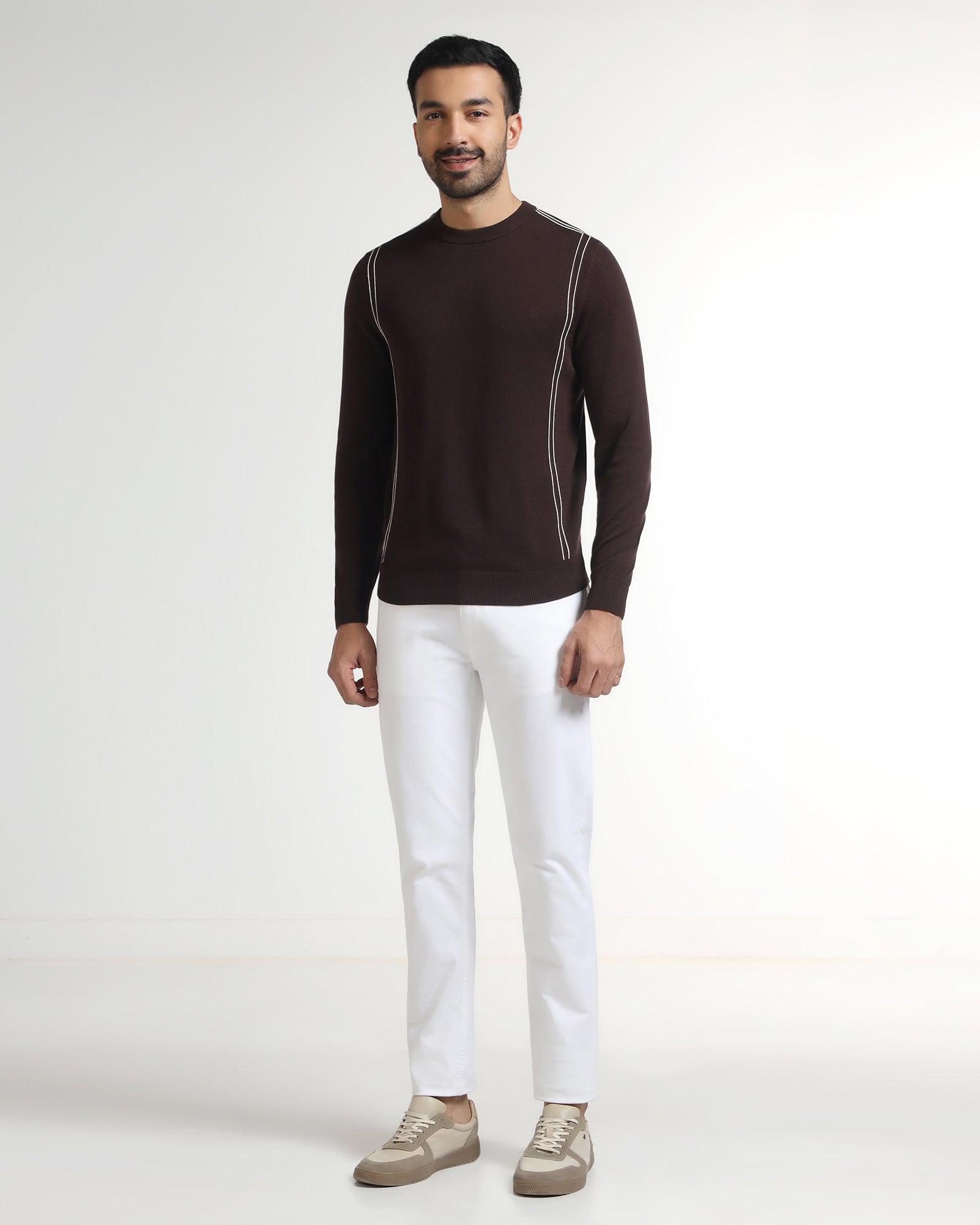 Chocolate Sauce Crew Neck Solid Sweater - George
