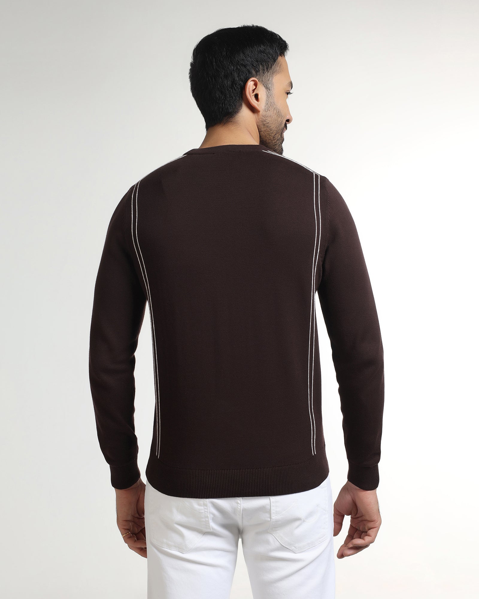 Chocolate Sauce Crew Neck Solid Sweater - George