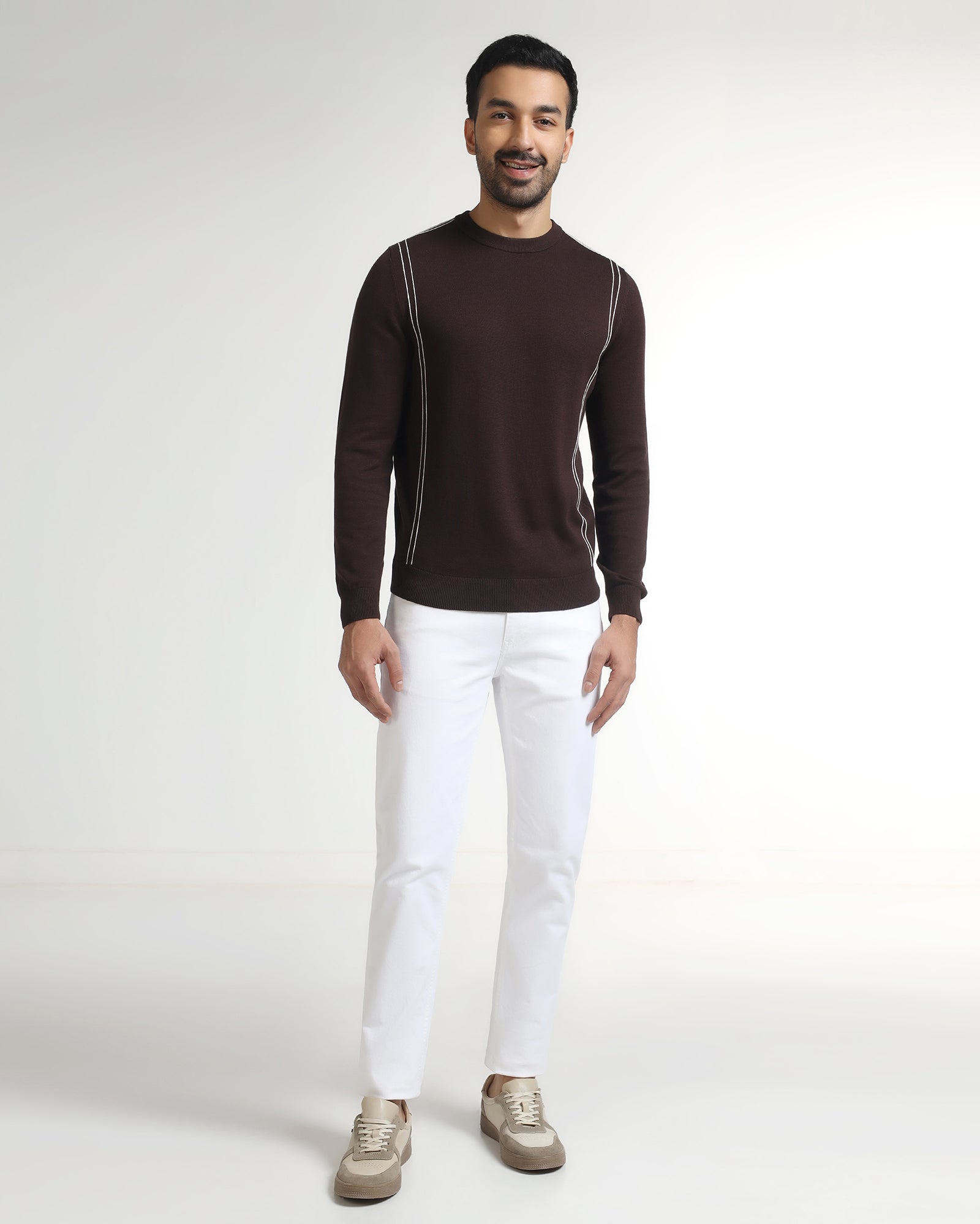 Chocolate Sauce Crew Neck Solid Sweater - George