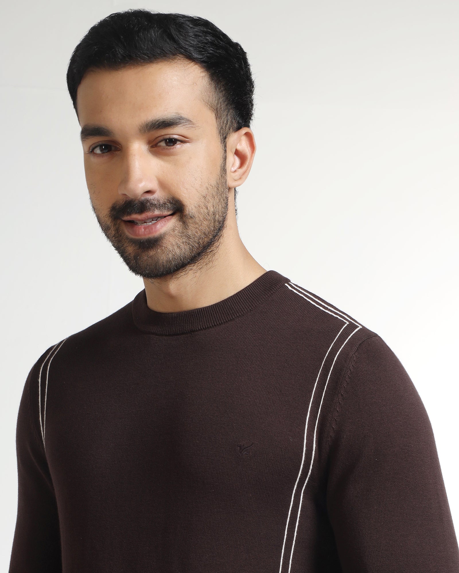 Chocolate Sauce Crew Neck Solid Sweater - George