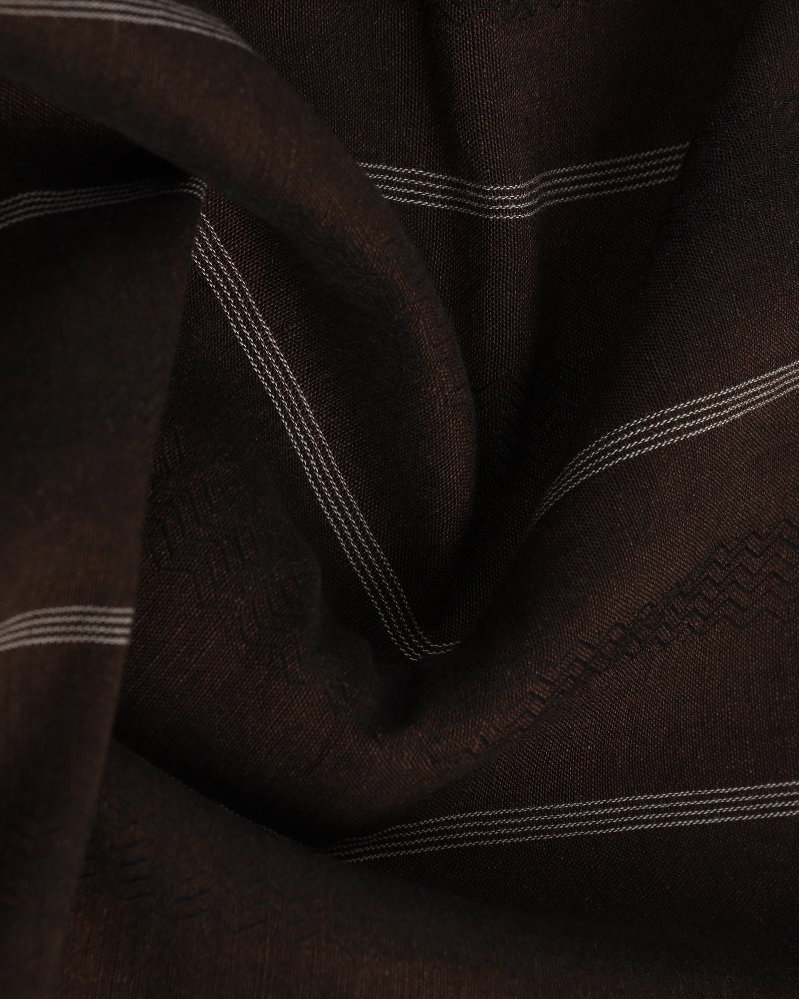 Chocolate Sauce Half Sleeve Linen Stripe Shirt - Ramiro