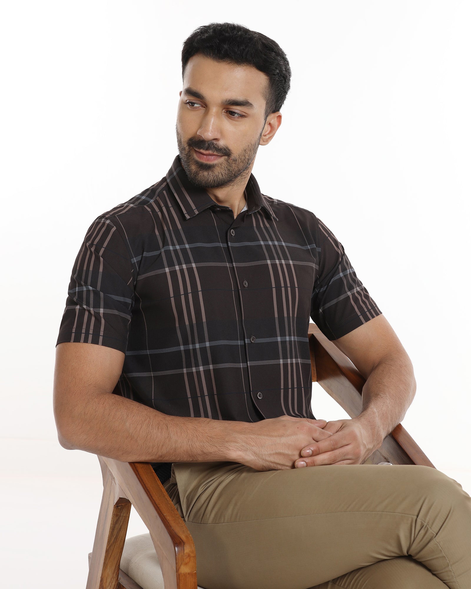 Chocolate Sauce Half Sleeve TechPro Check Shirt - Glen