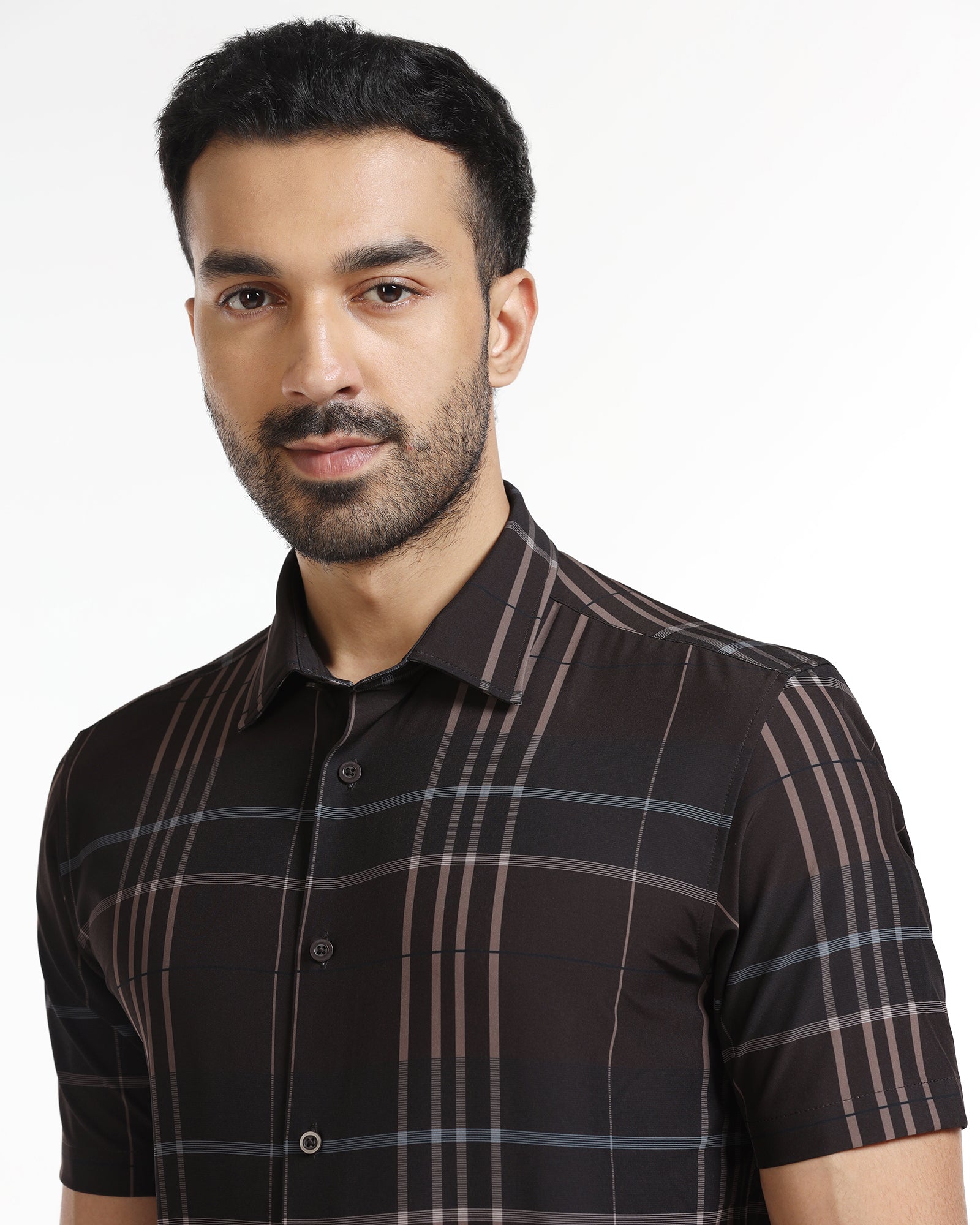 Chocolate Sauce Half Sleeve TechPro Check Shirt - Glen