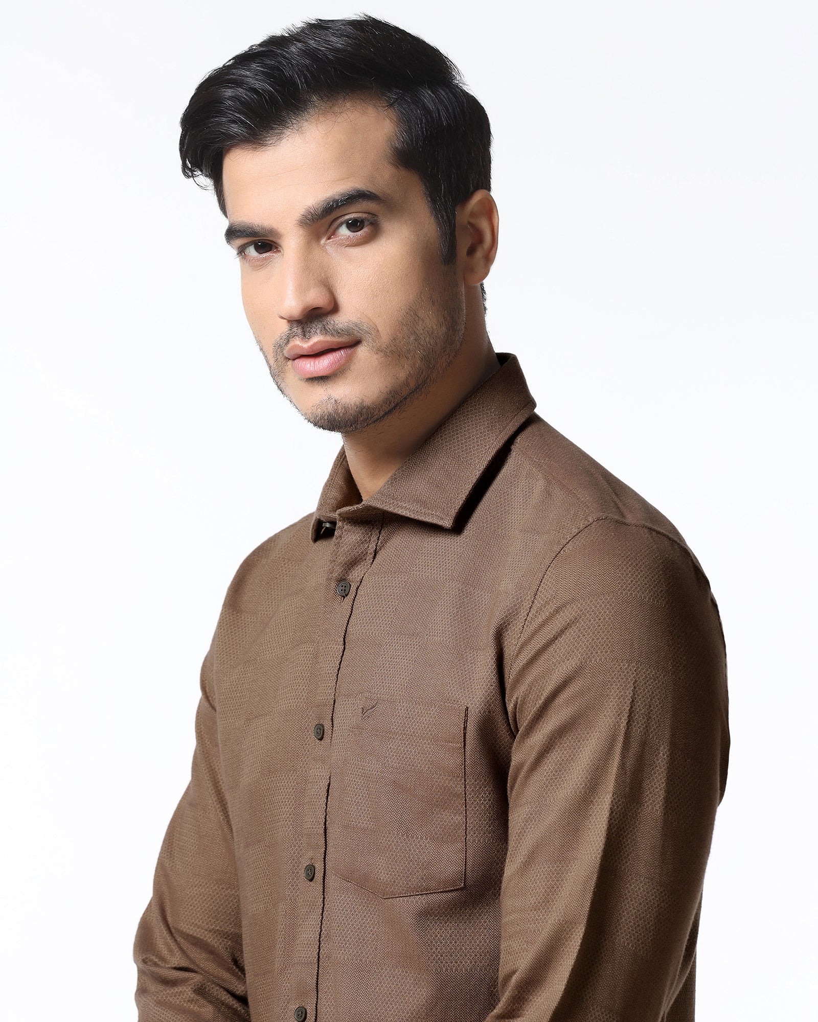 Chocolate Sauce Jacquard Shirt - Finja