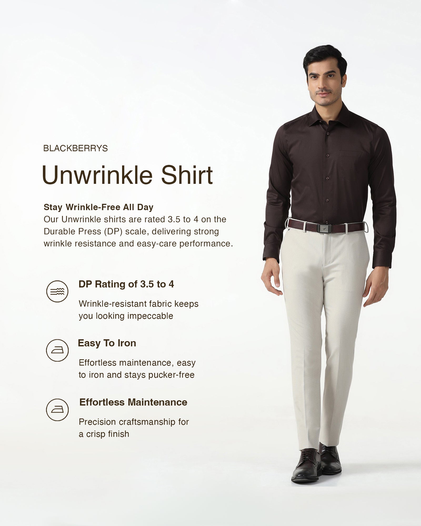 Chocolate Sauce Non Iron Solid Shirt - Sylvia