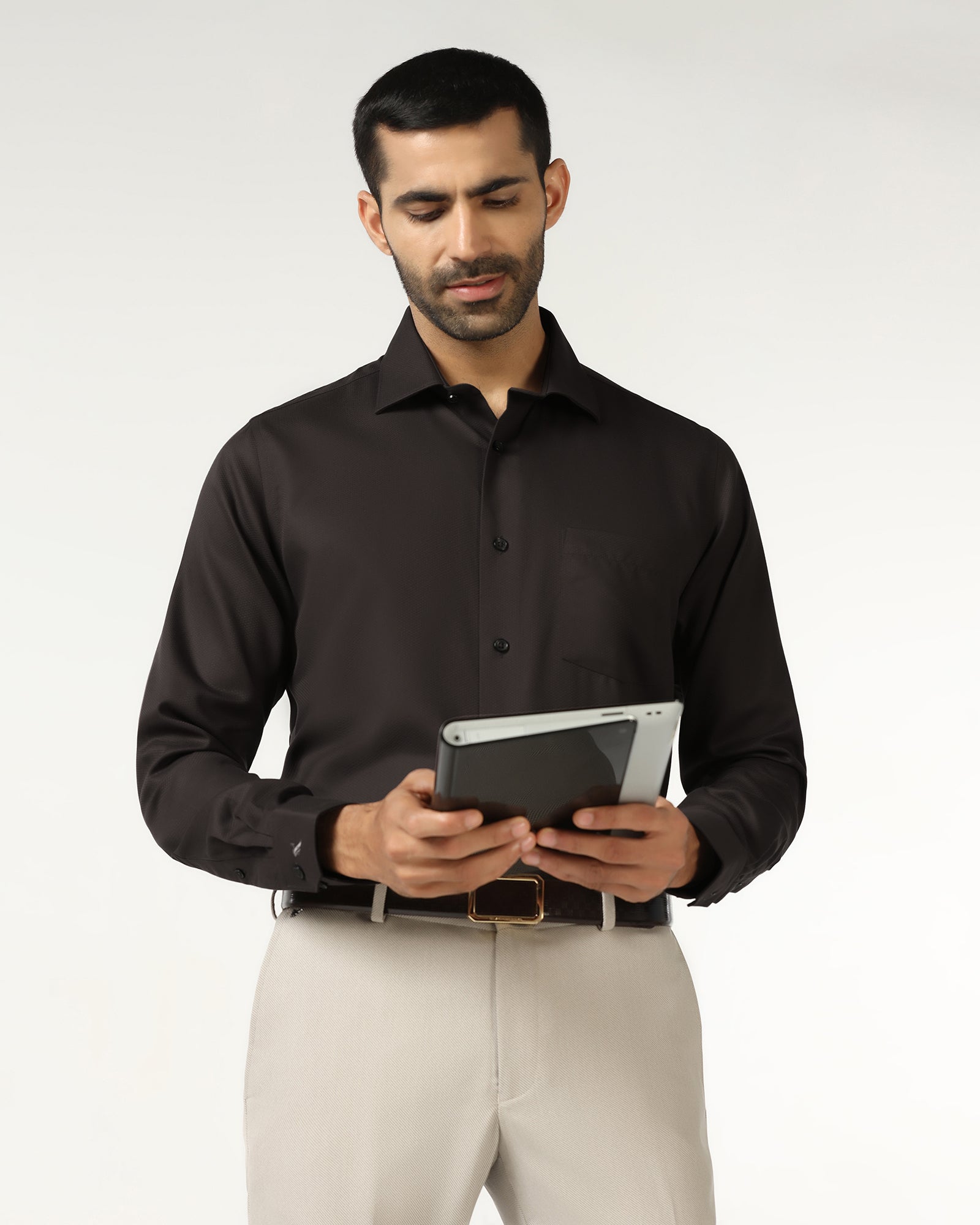 Chocolate Sauce Non Iron Textured Shirt - P31