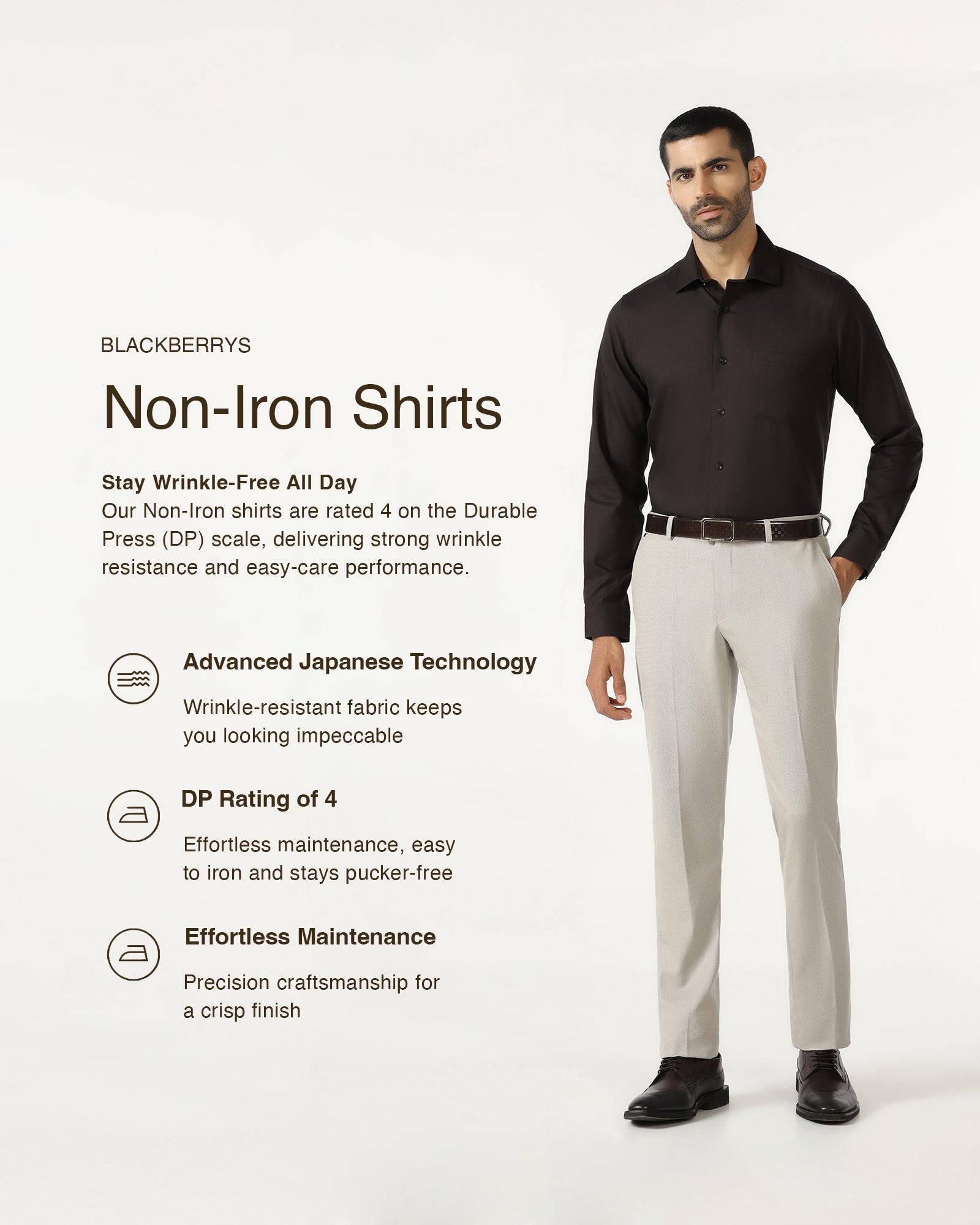 Chocolate Sauce Non Iron Textured Shirt - P31