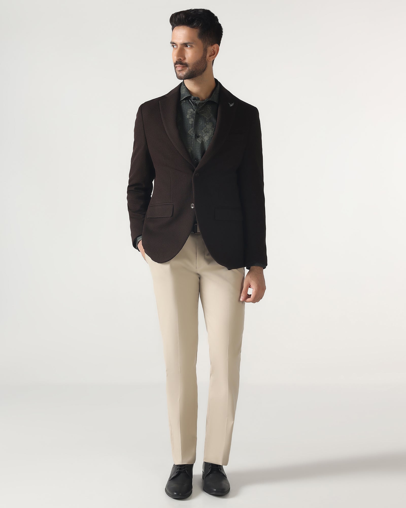 Chocolate Sauce Textured Blazer - Campari