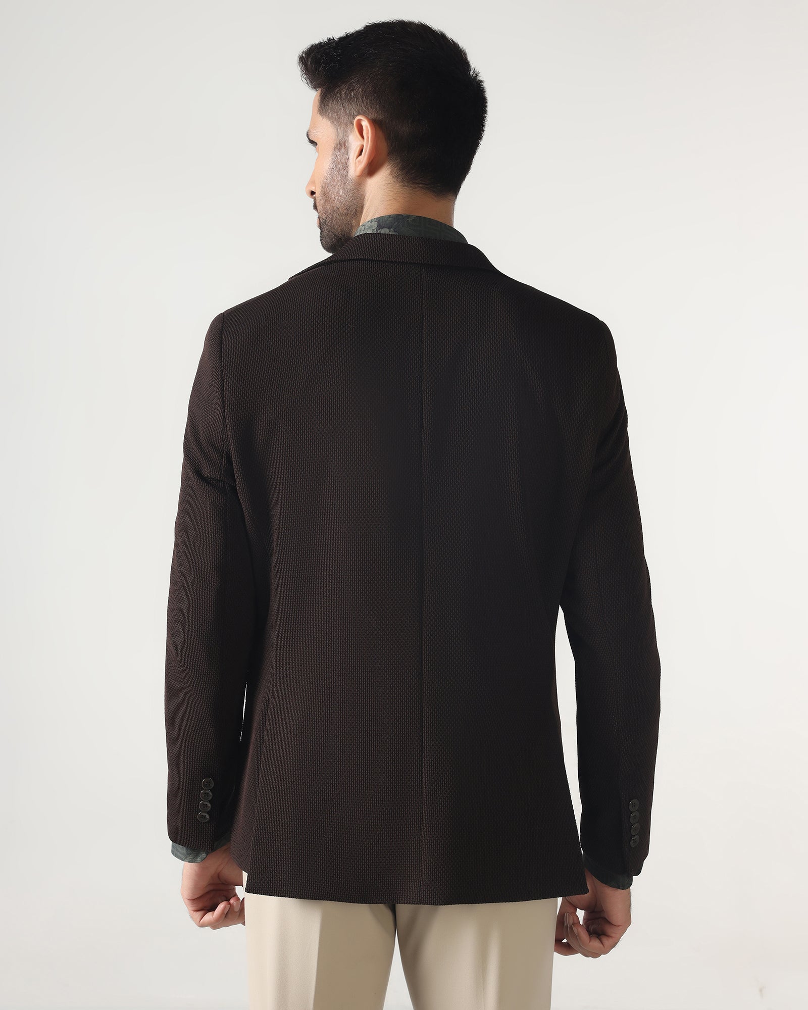 Chocolate Sauce Textured Blazer - Campari