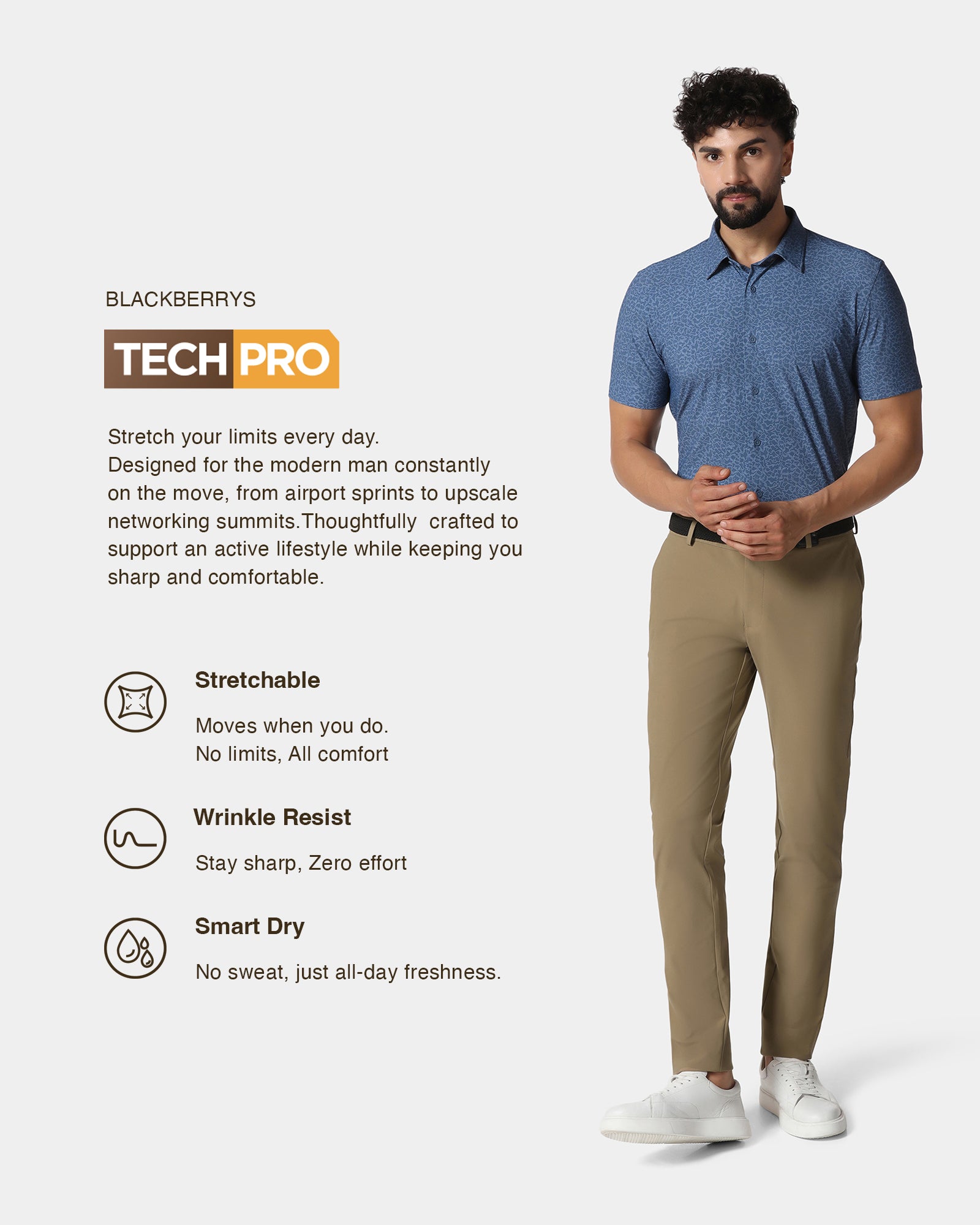 Buy Coffee Techpro Solid Khakis From Yukon Collection Online