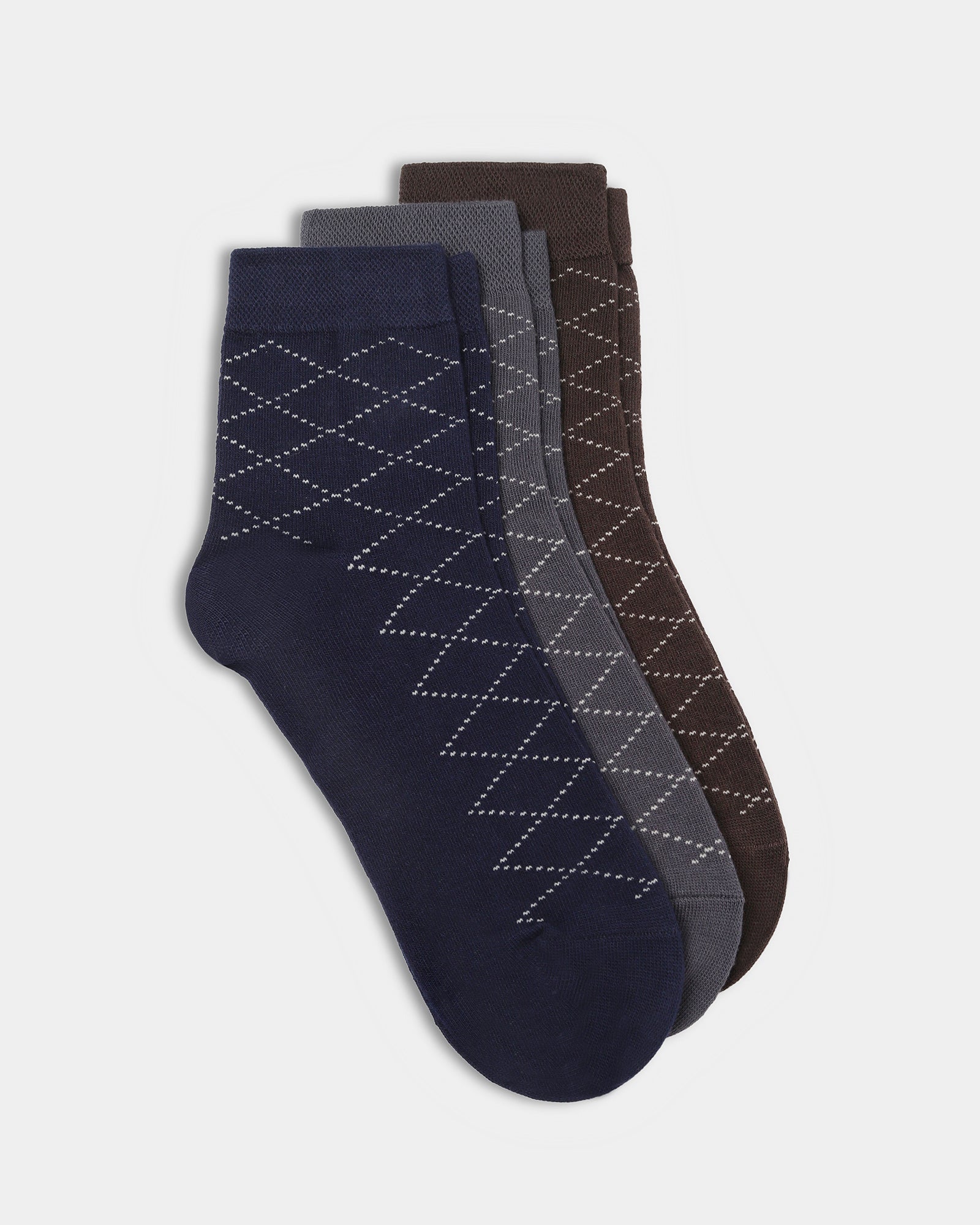Combed Cotton Ankle Length Socks Pack of 3 - Boro