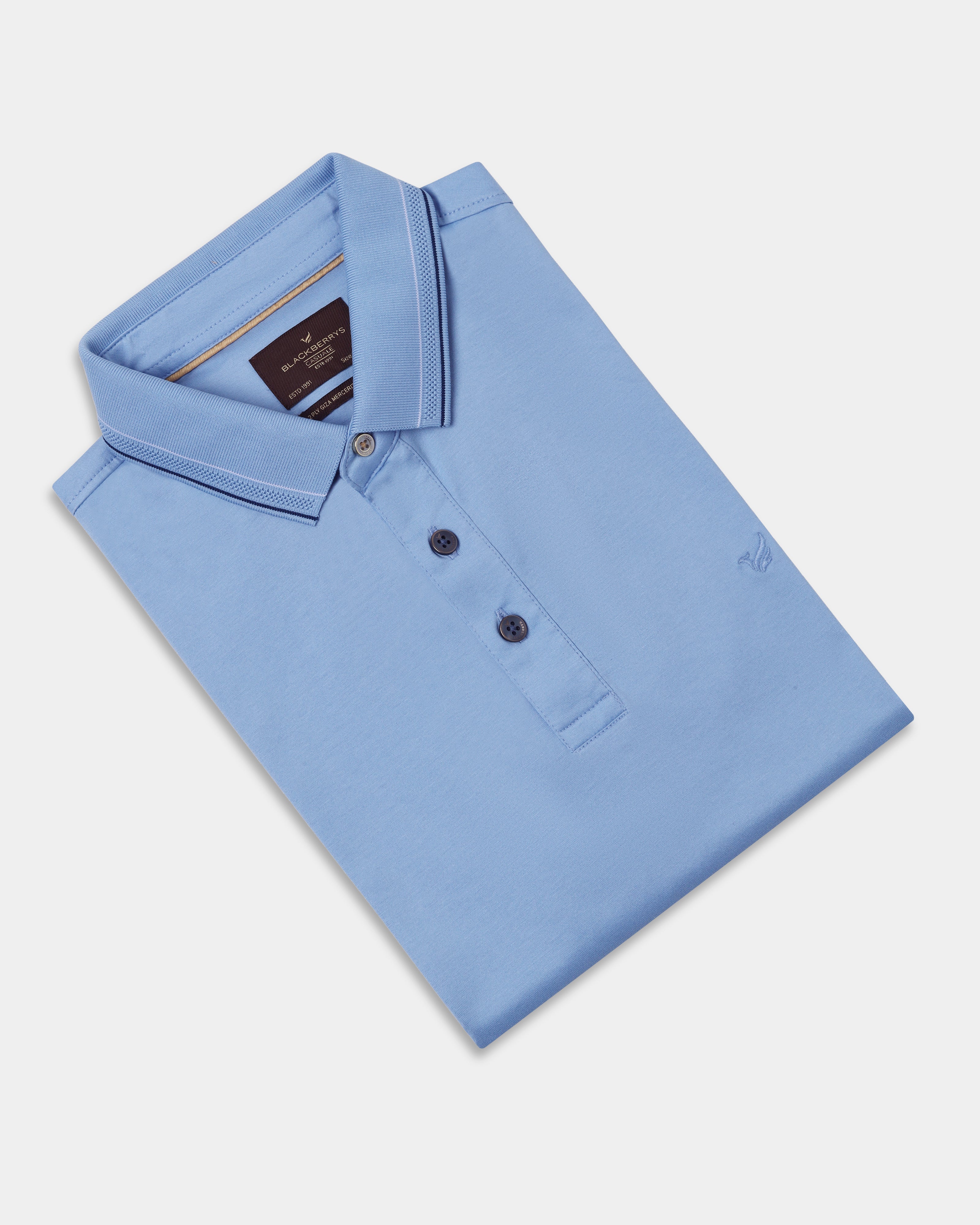 Cool Blue Solid Polo - Ram