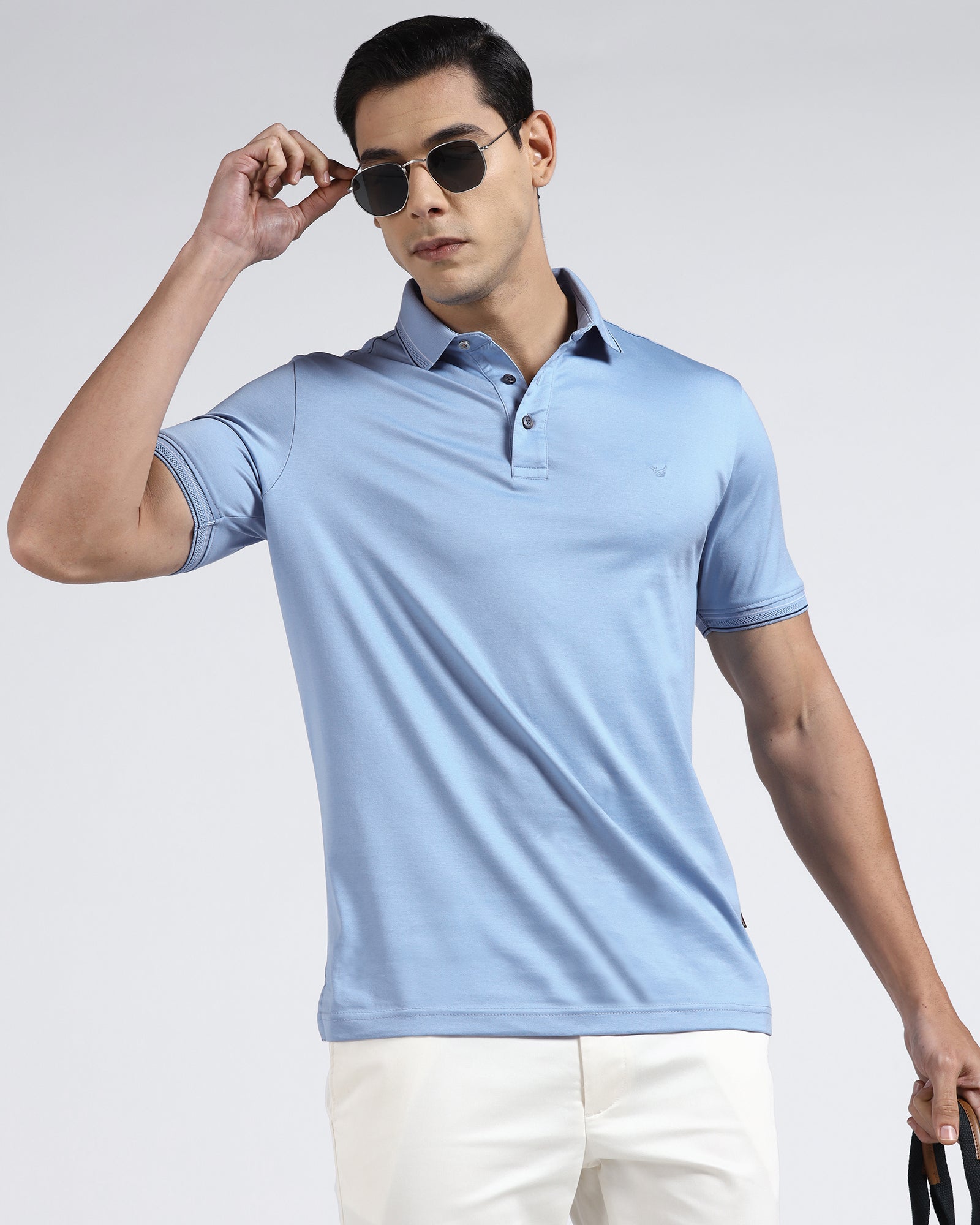 Cool Blue Solid Polo - Ram