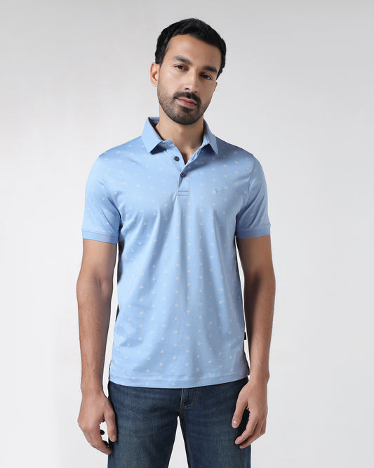 Cool Blue Printed Polo - Joey