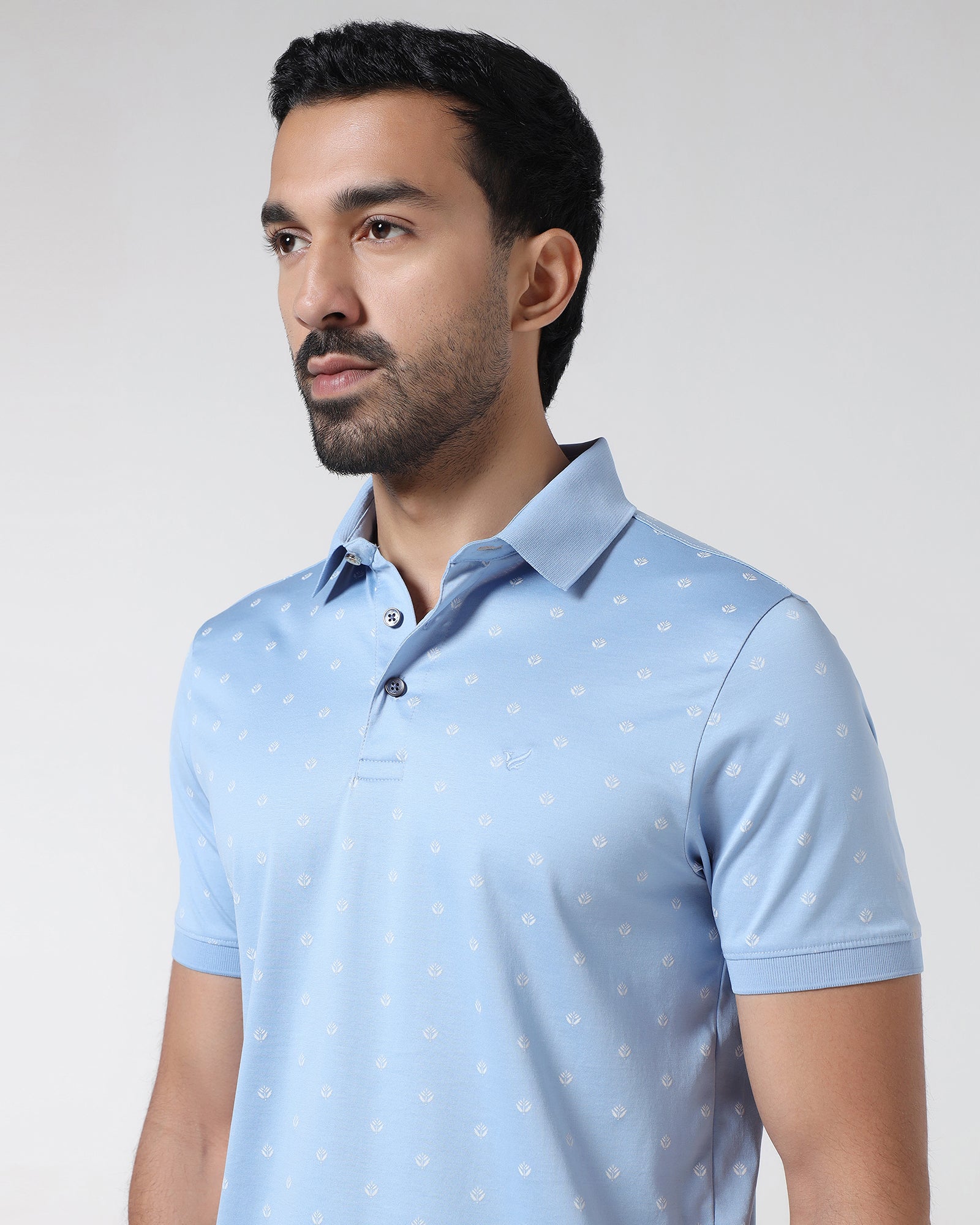 Cool Blue Printed Polo - Joey
