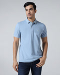 Cool Blue Solid Polo - Aesun
