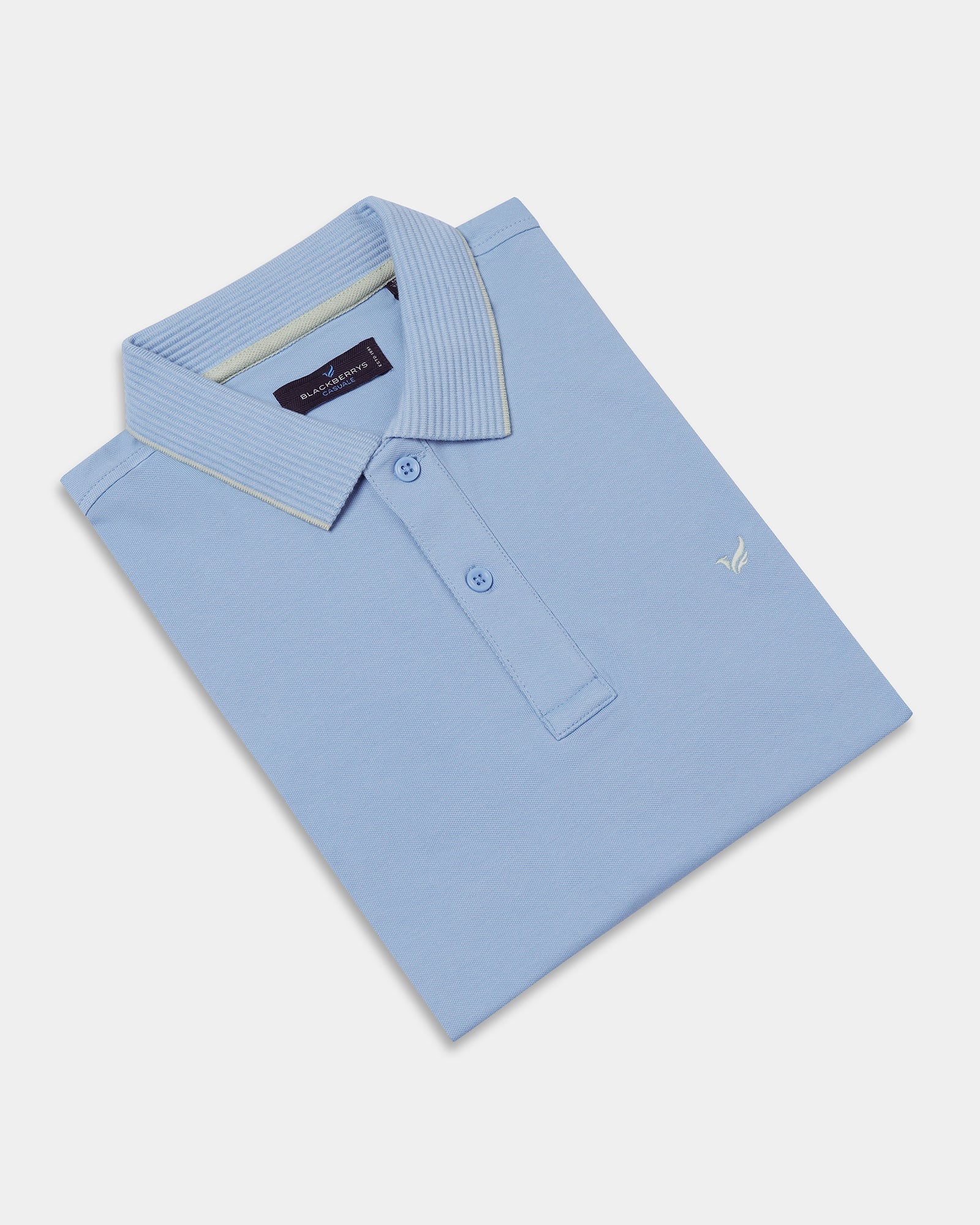 Cool Blue Solid Polo - Aesun