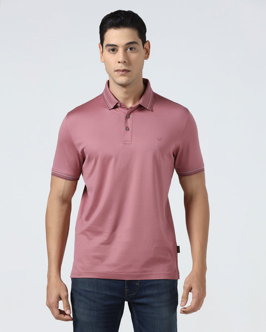 Coral Pink Solid Polo - Ram