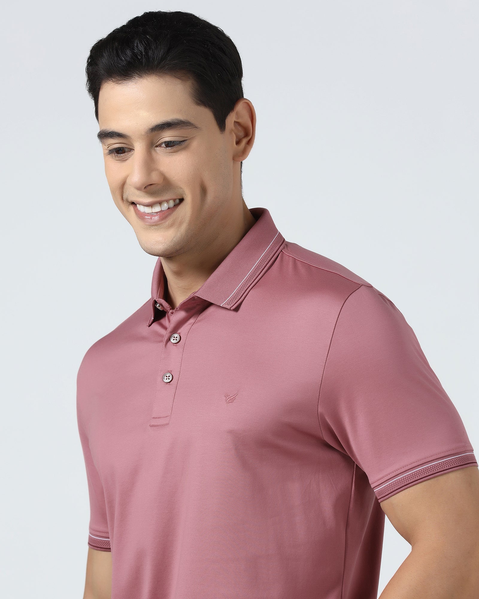 Coral Pink Solid Polo - Ram