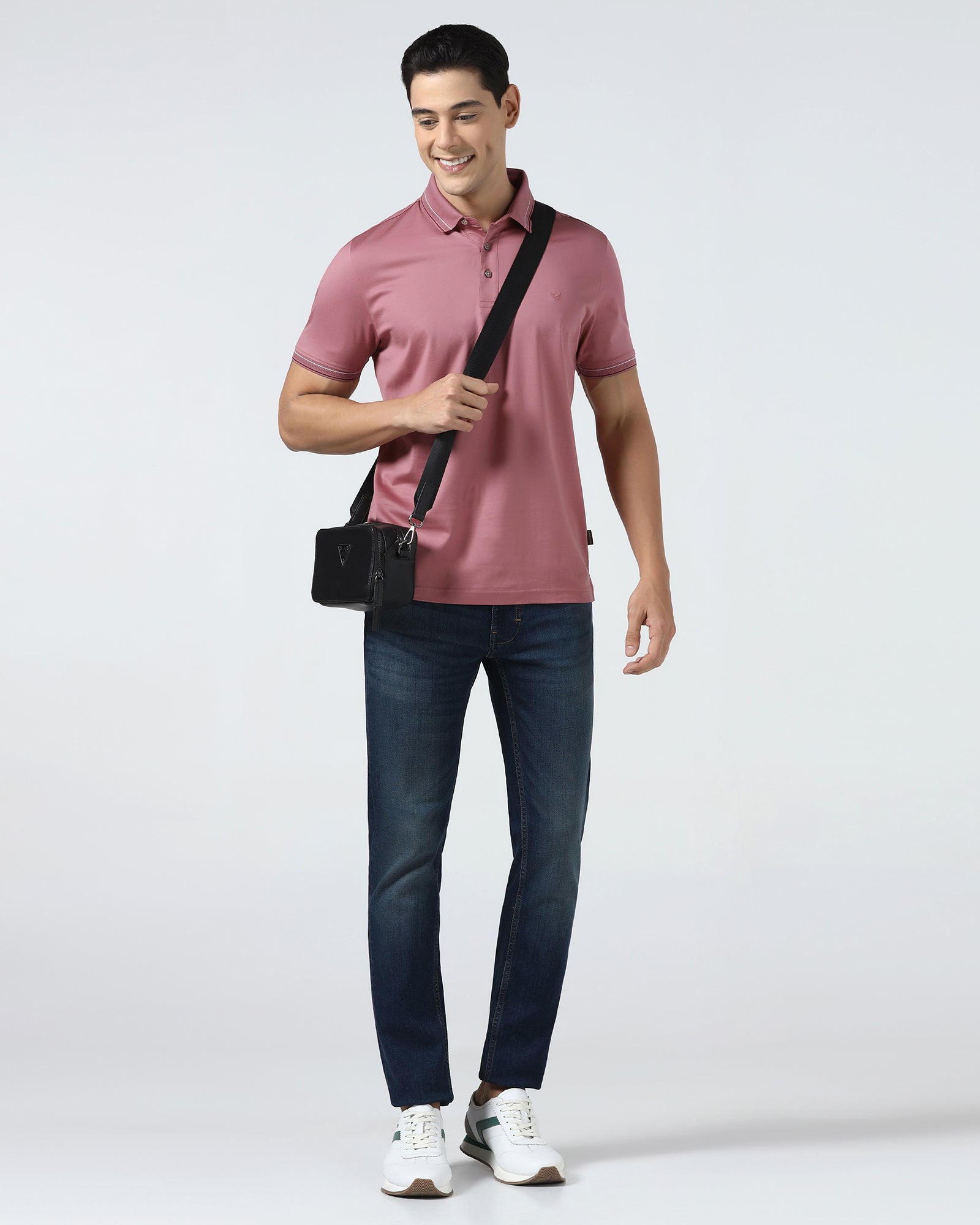 Coral Pink Solid Polo - Ram