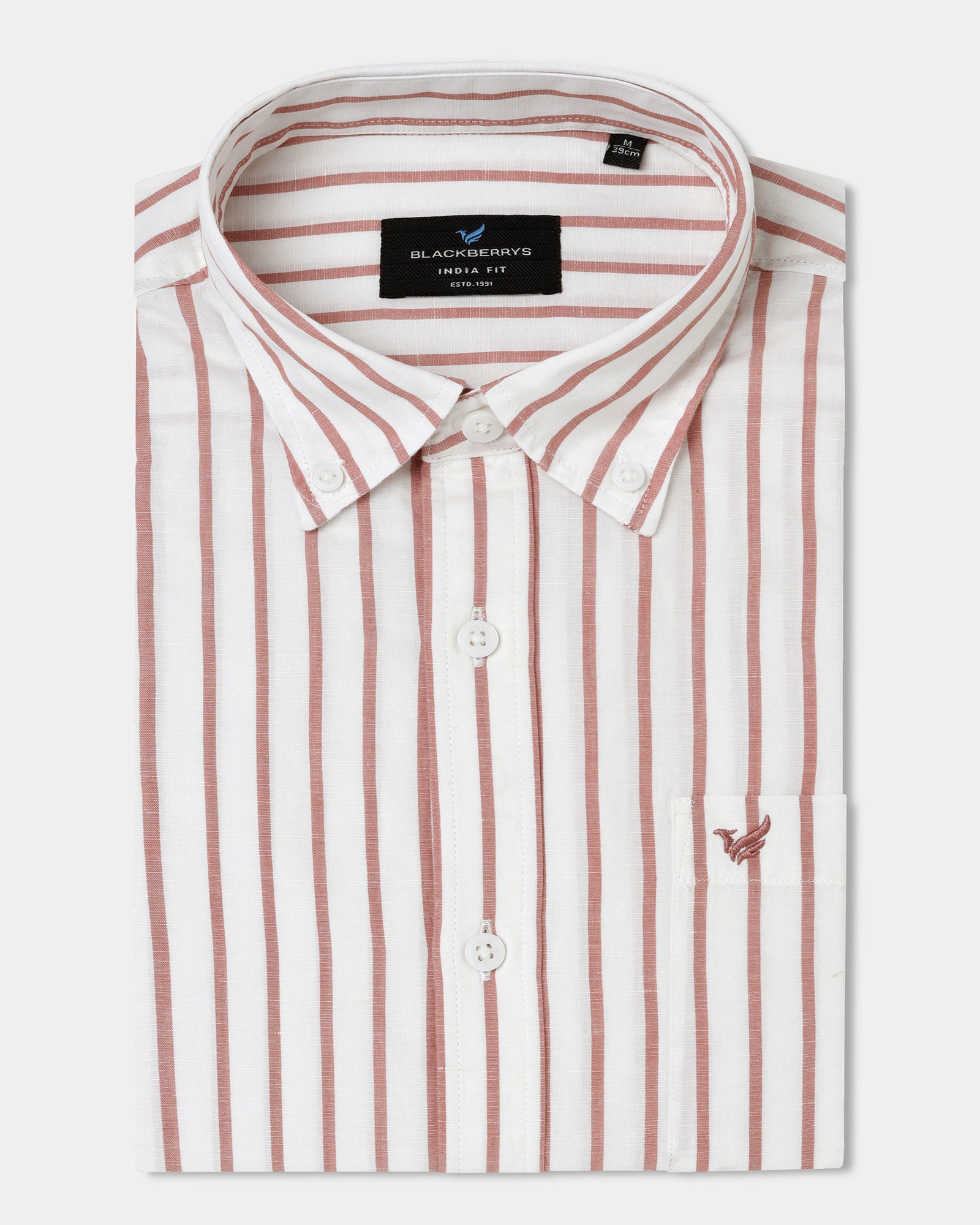 Coral Linen Stripe Shirt - Marzel