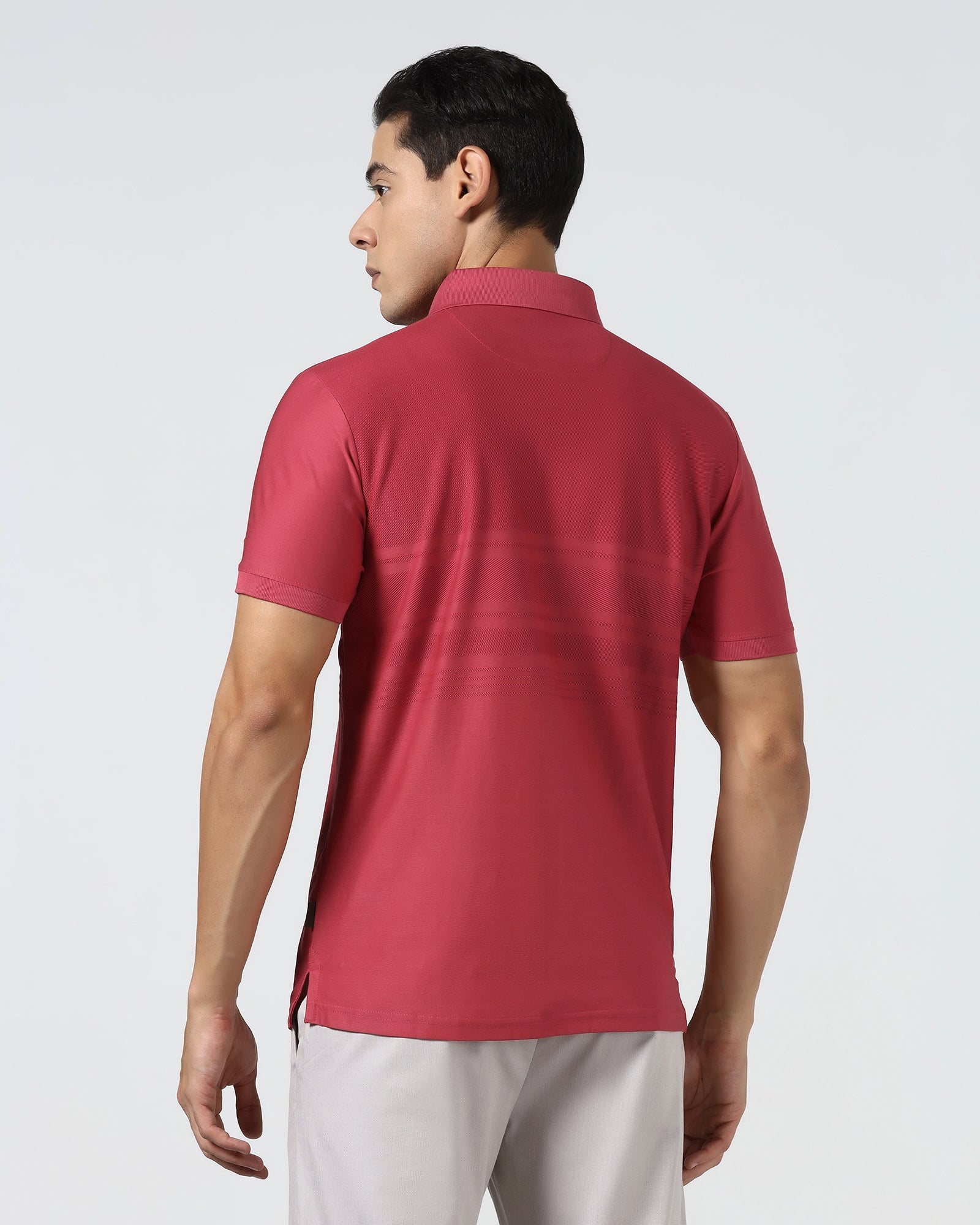 Coral Textured Polo - Peek