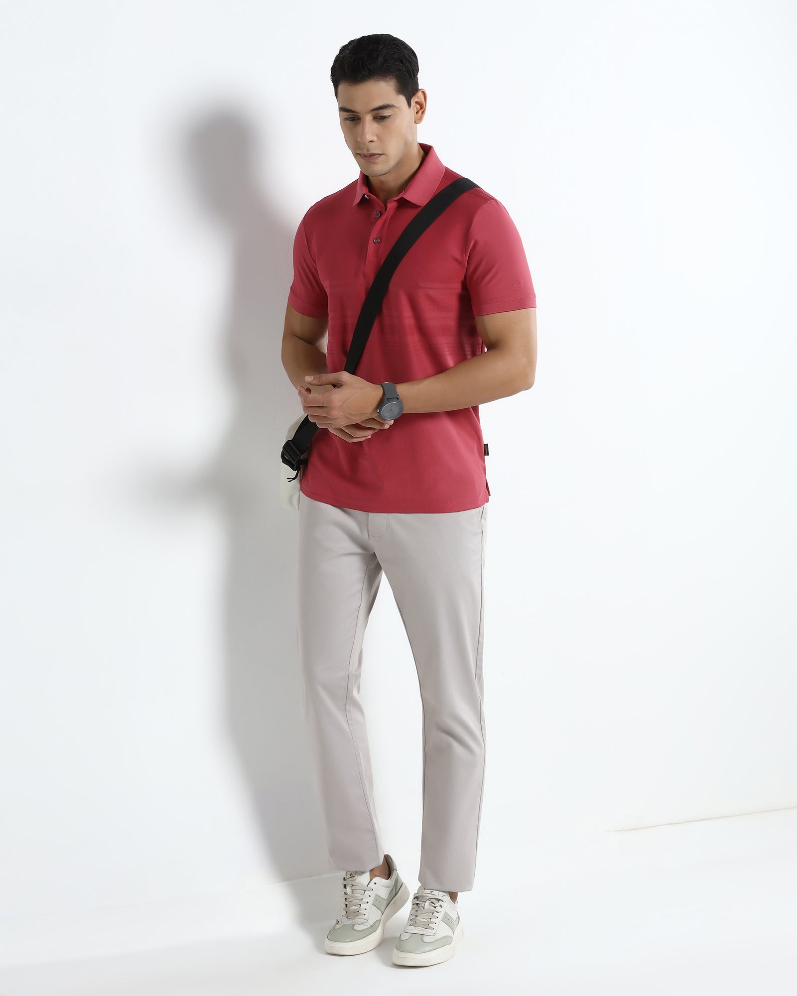 Coral Textured Polo - Peek