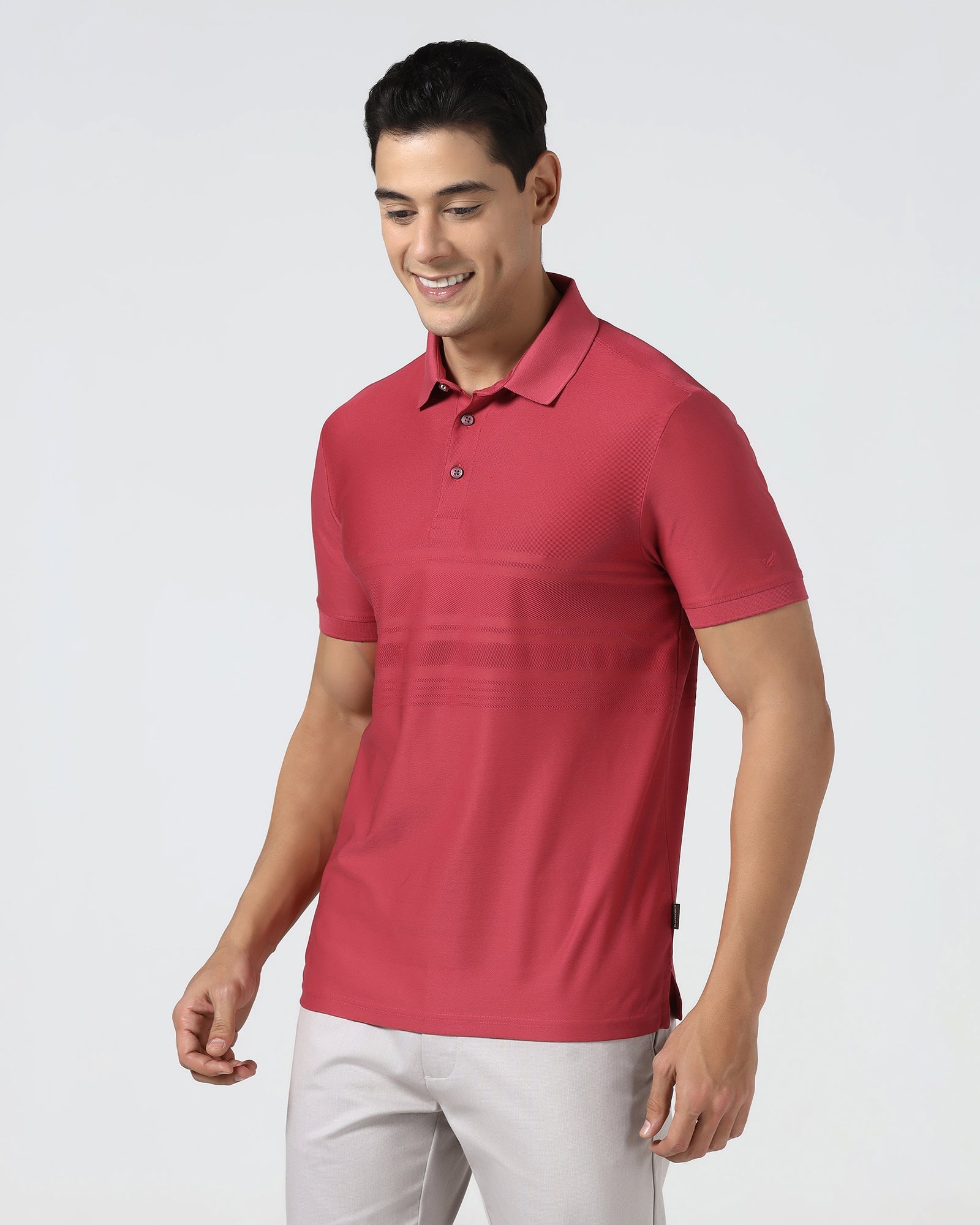 Coral Textured Polo - Peek