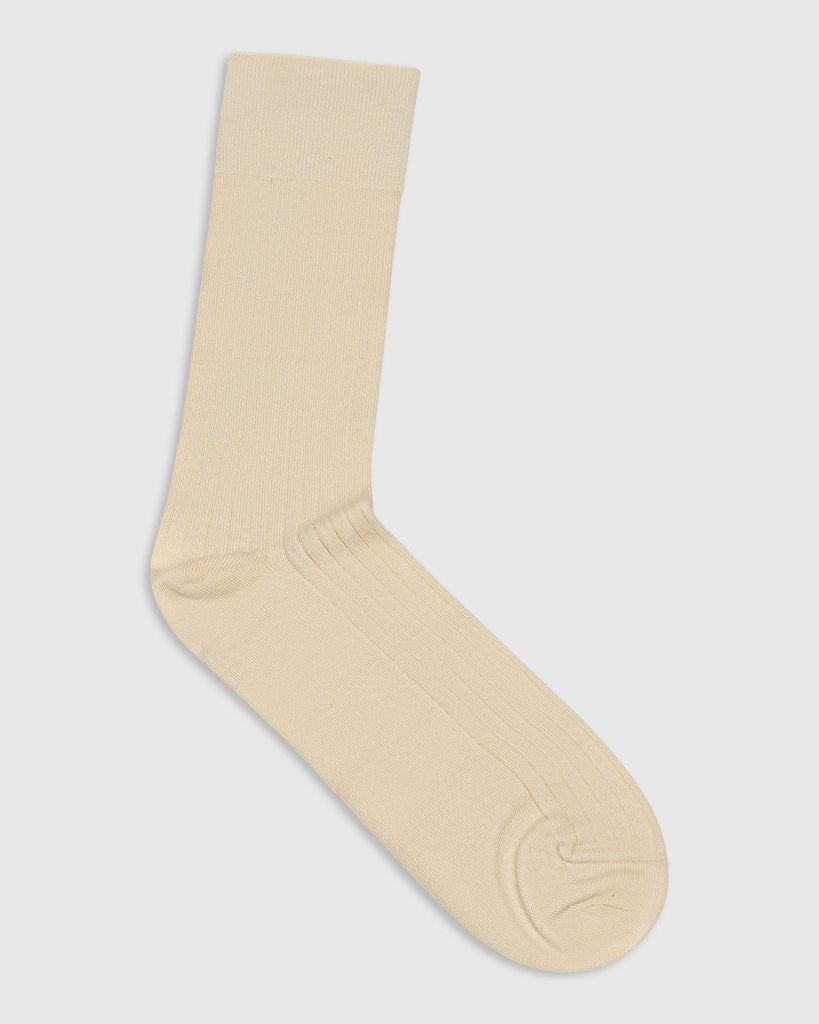 Cotton Beige Printed Socks - Thai