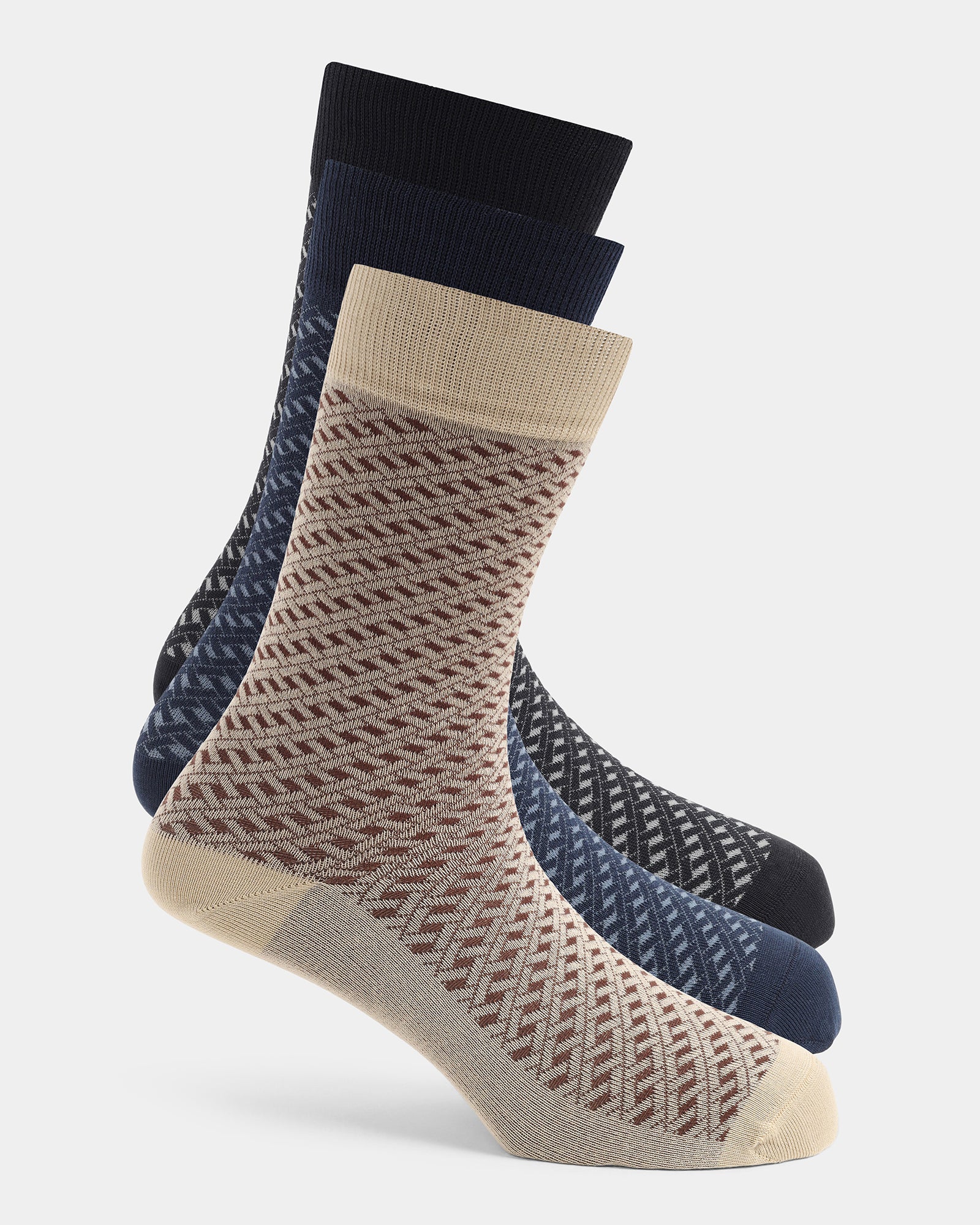 Cotton Beige Knitted Socks - Wimer