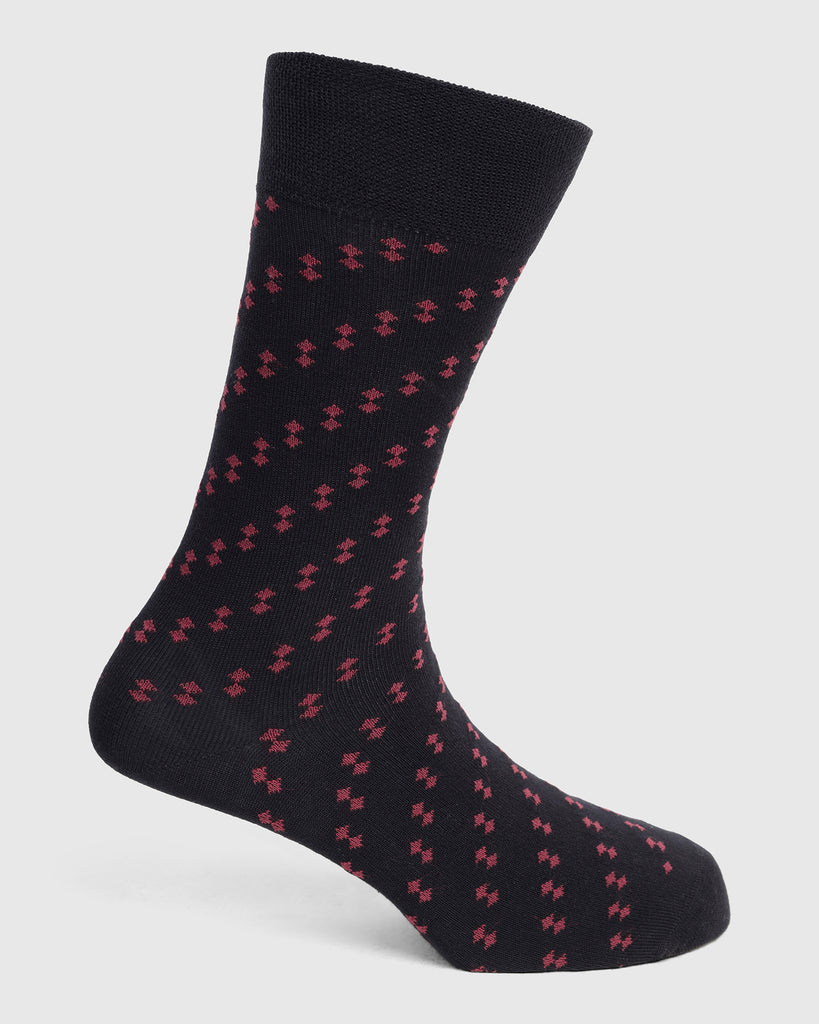 Cotton Black Printed Socks - Toyo