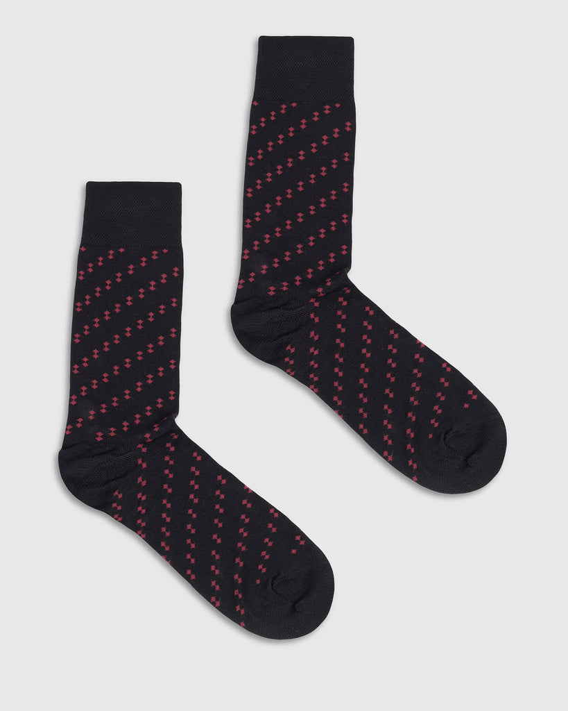 Cotton Black Printed Socks - Toyo