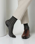 Cotton Black Knitted Socks - Vinton