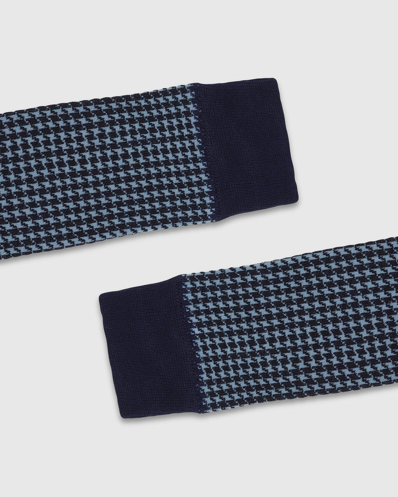 Cotton Blue Printed Socks - Tesla