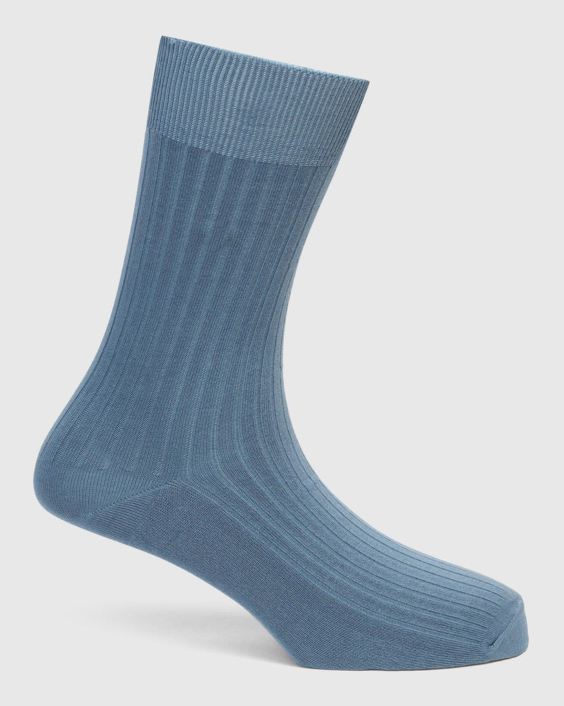 Cotton Blue Printed Socks - Thai